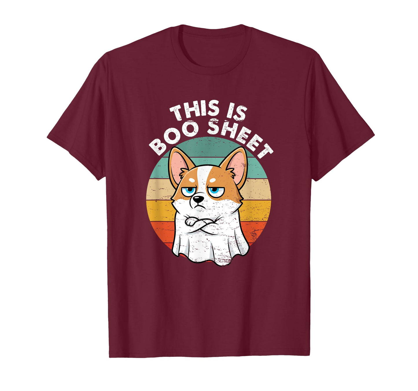 This is Boo Sheet Corgi Dog Retro Halloween Funny Dog T-Shirt