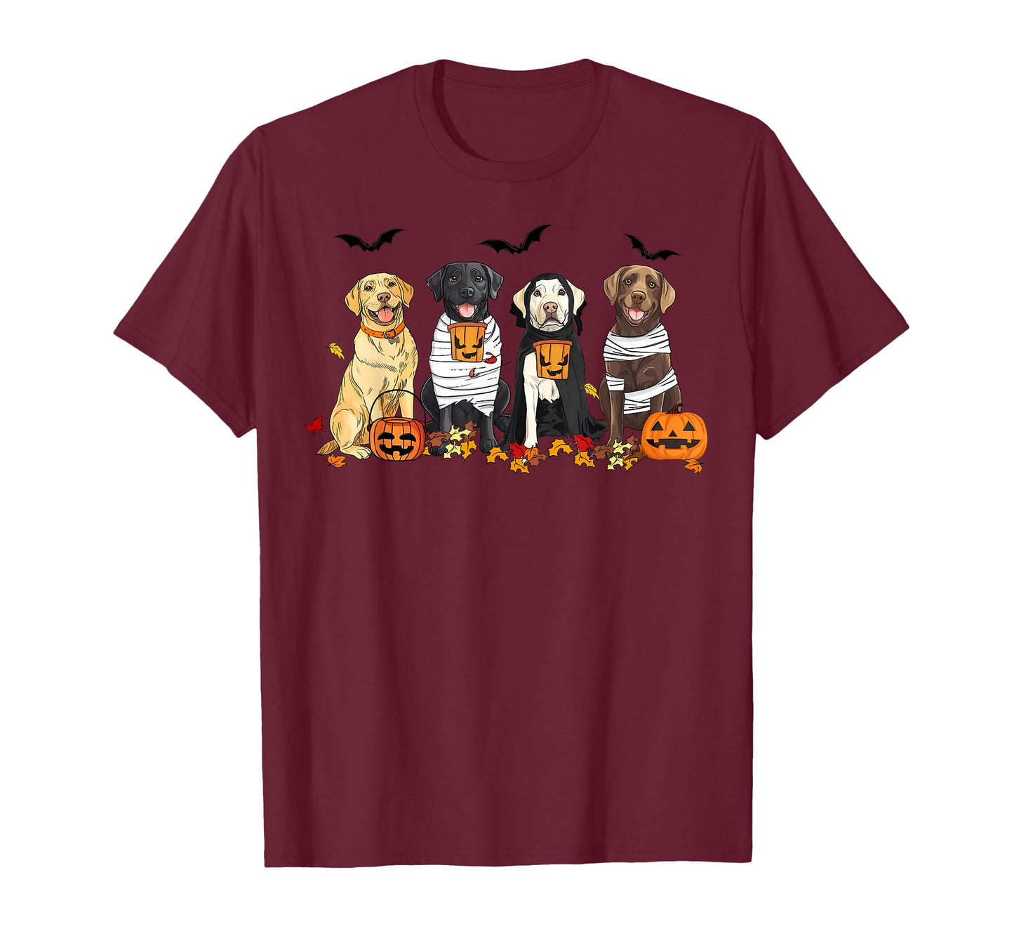 Labrador Retriever Dogs Ghost Witch Mummy Halloween Pumpkins T-Shirt