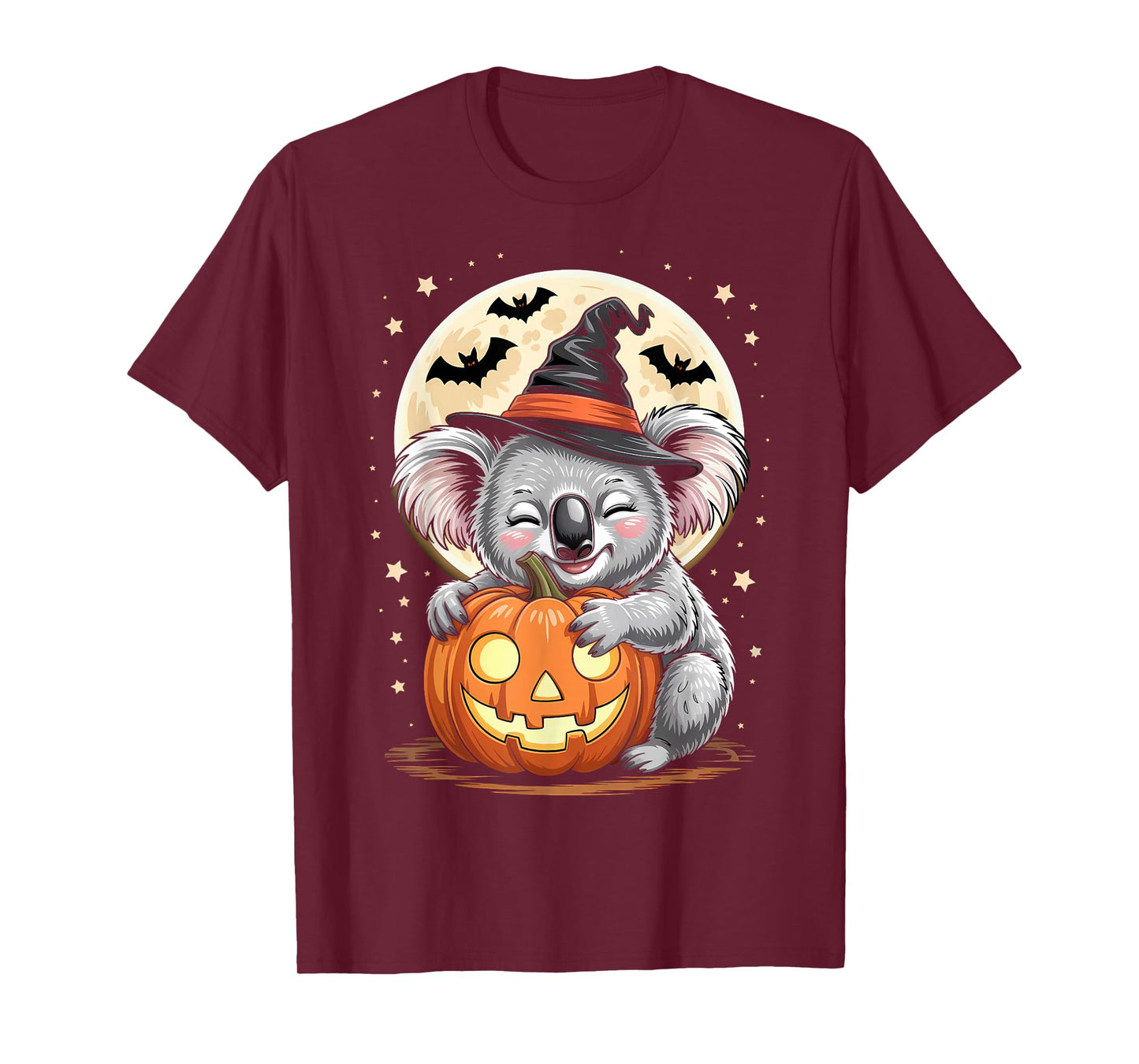 Halloween Koala Witch Hat Pumpkin Spooky T-Shirt