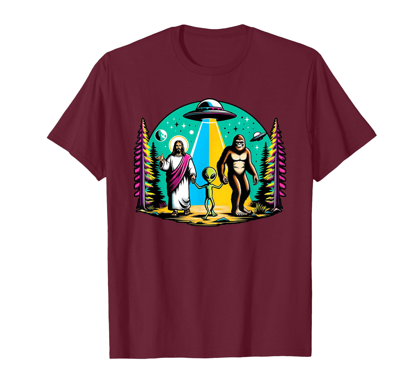 Jesus, Alien, Bigfoot and UFO's T-Shirt