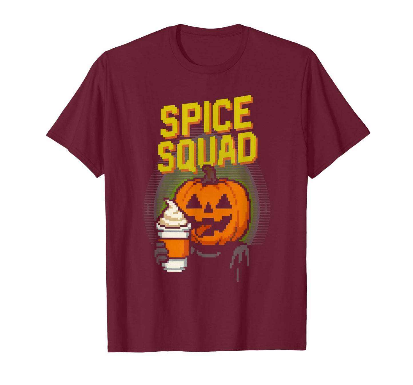 Spice Squad Funny Pixel Art Jack O'Lantern Halloween T-Shirt