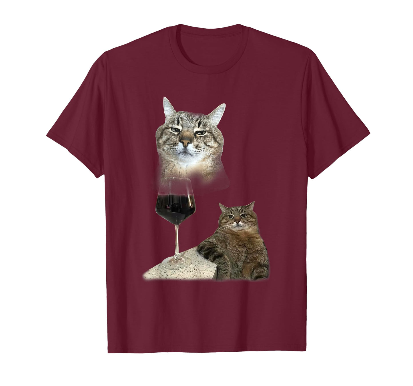 Funny Wine Cat Dank Meme Silly Cats Goofy Ahh Men Women T-Shirt