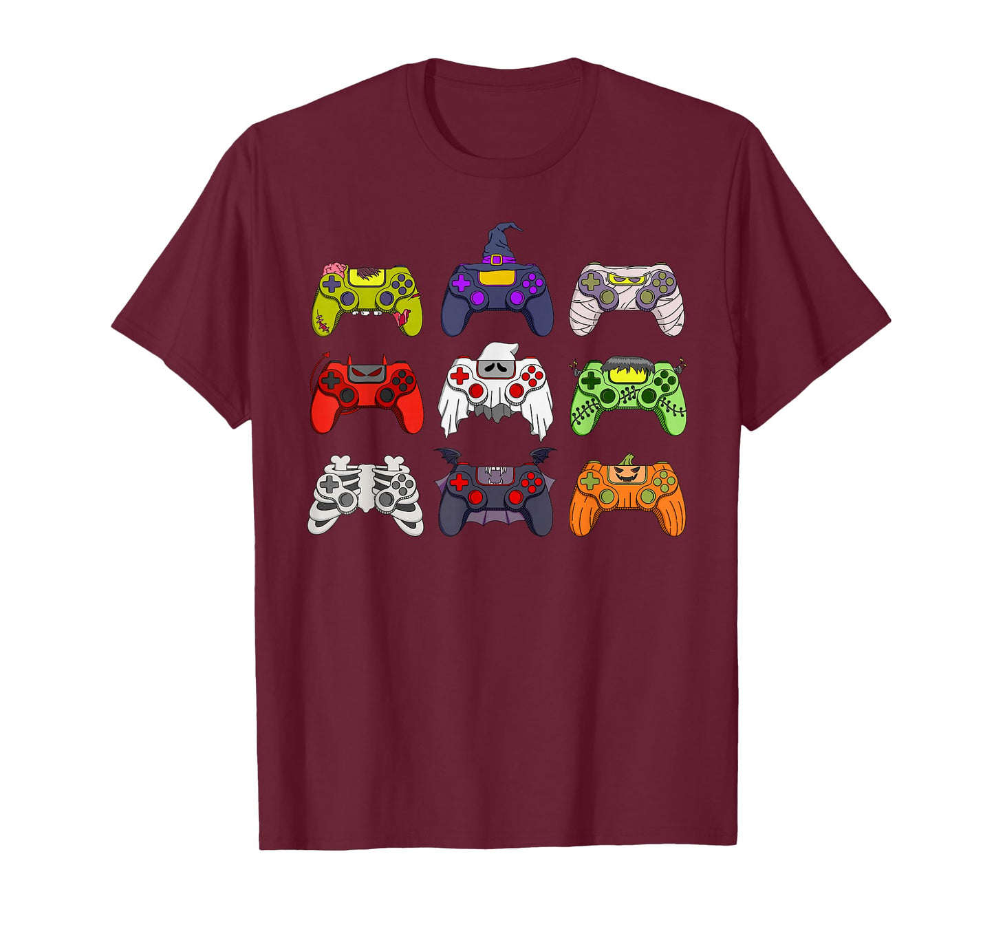 Skeleton Zombie Gaming Controllers Mummy Halloween Boys Kids T-Shirt