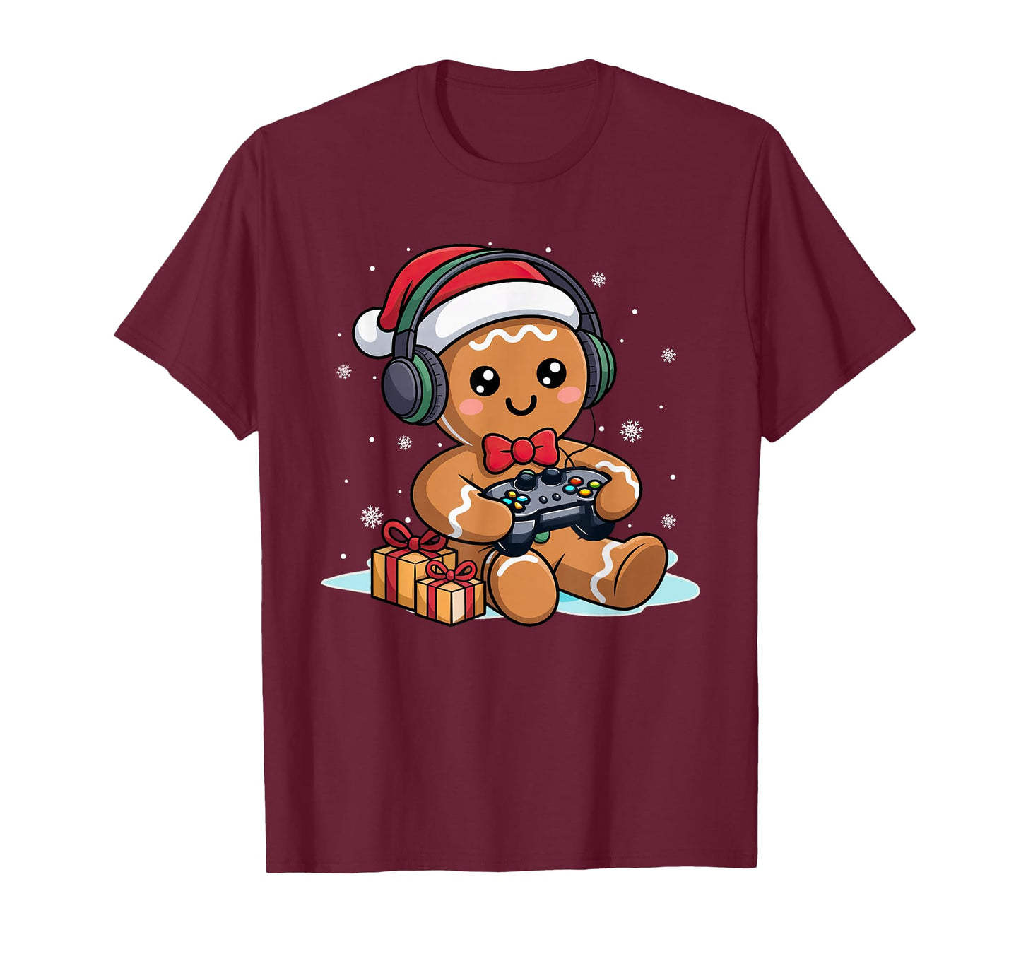Funny Christmas Gamer Gingerbread Xmas Gaming Men Boys Kids T-Shirt