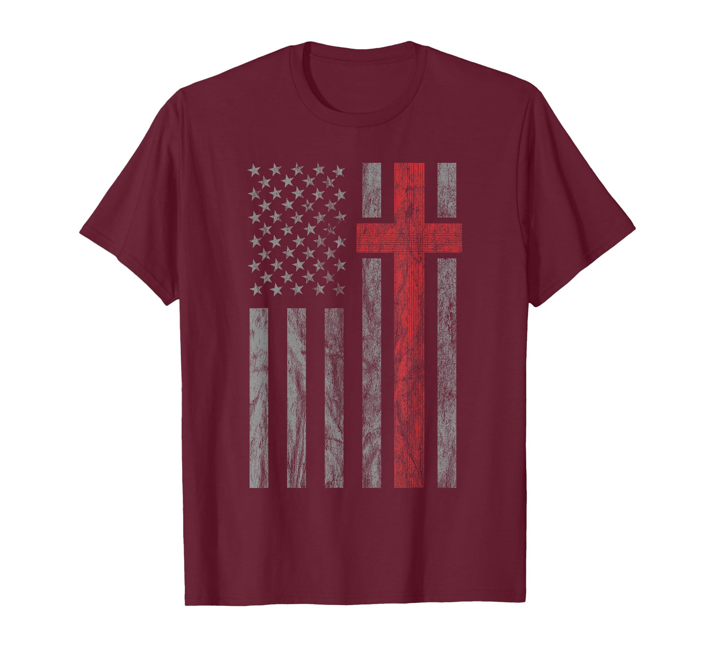 Vintage Distressed USA Flag Christian Shirt - Patriotic Tee T-Shirt