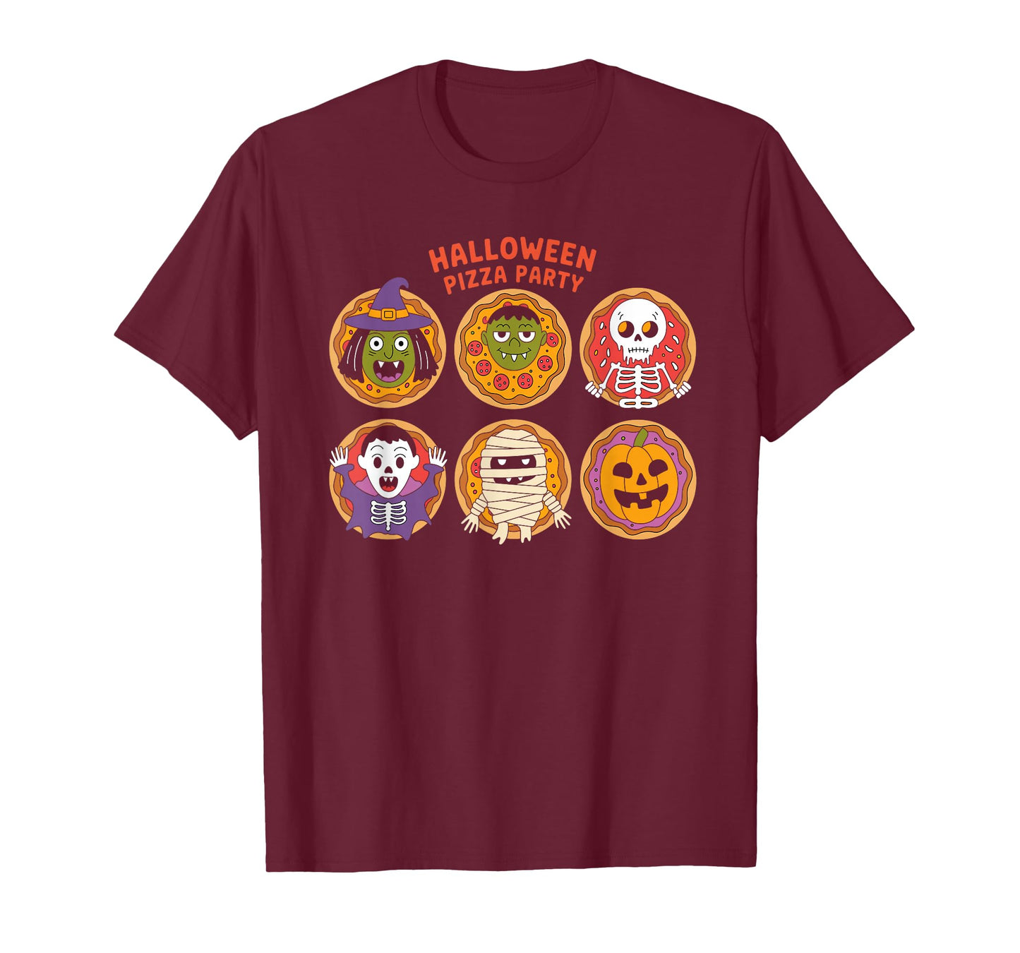Halloween Pizza Party Funny Monster Toppings T-Shirt