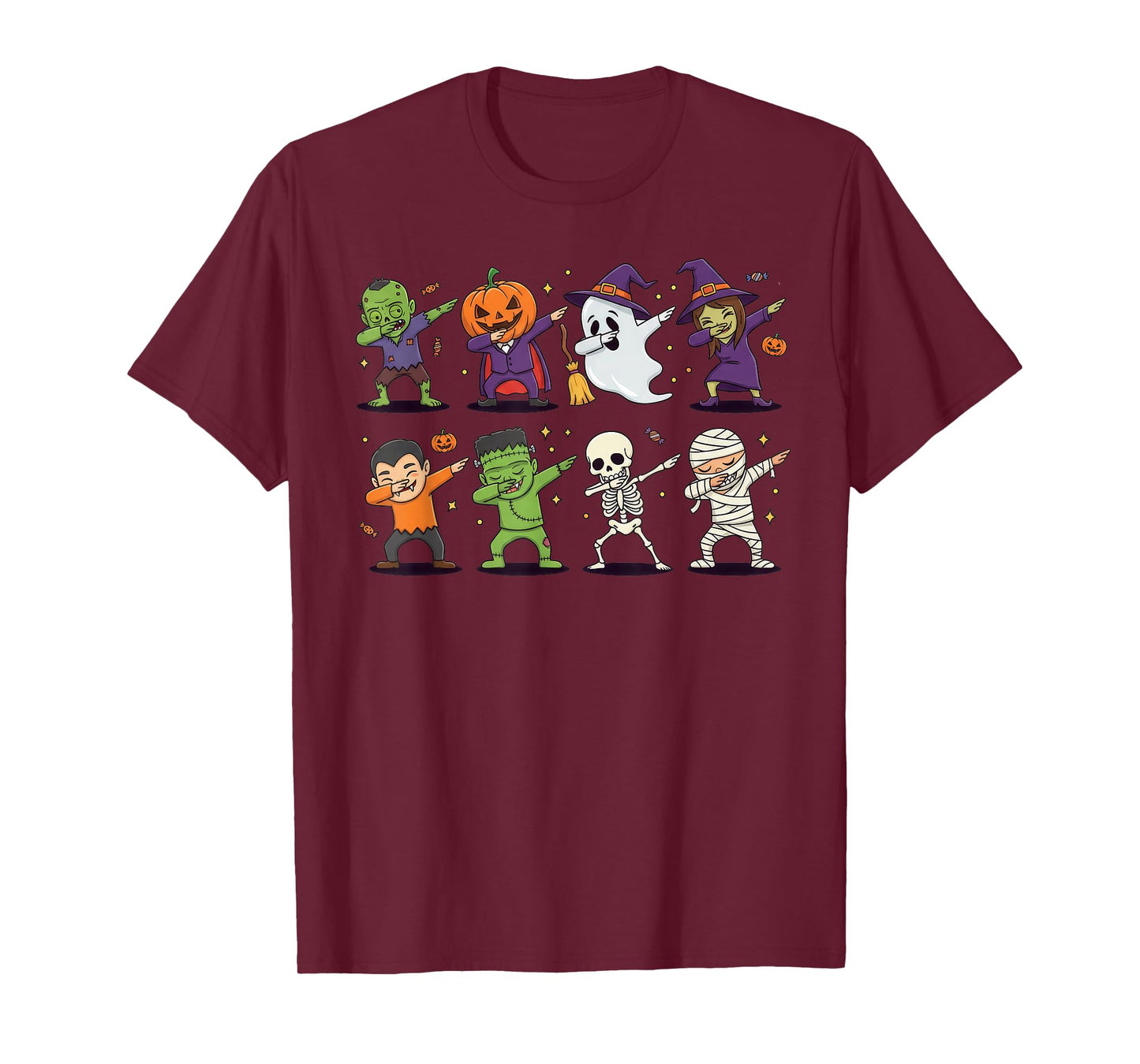 Funny Dabbing Halloween Scary Pumpkin Design T-Shirt
