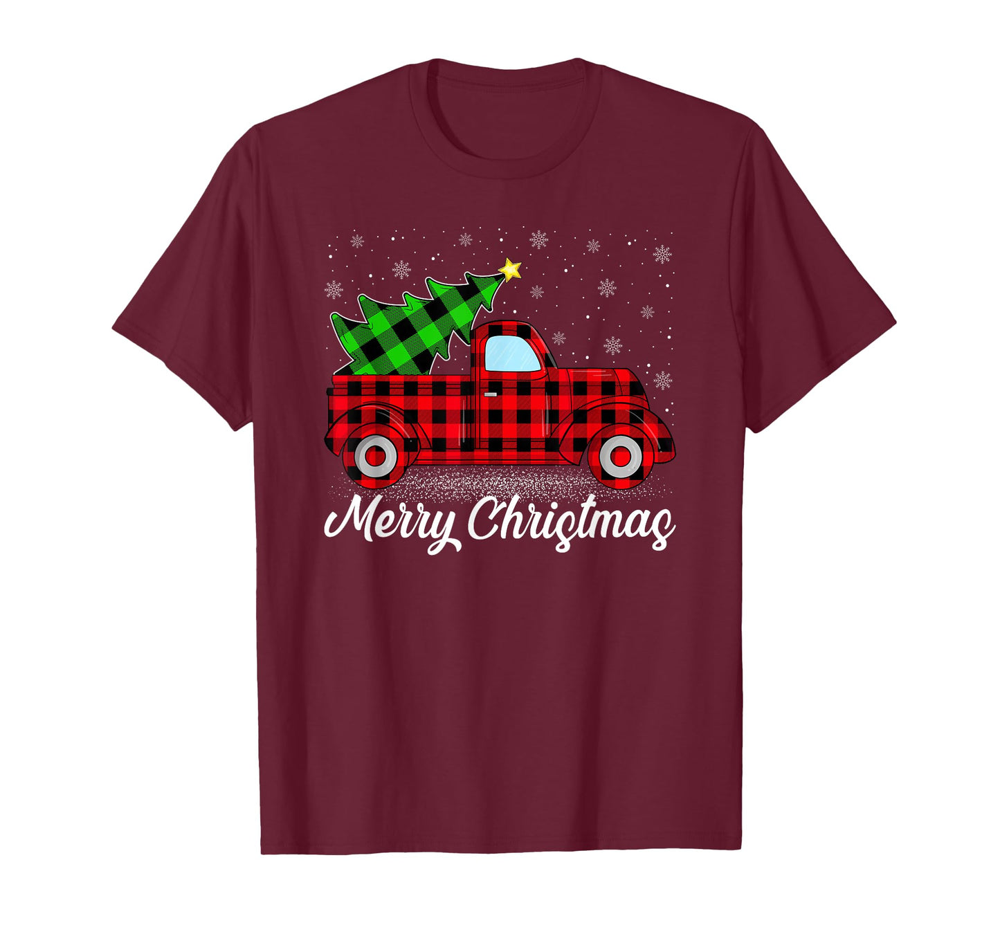 Red Truck Christmas Tree Matching Family Xmas Pajamas T-Shirt