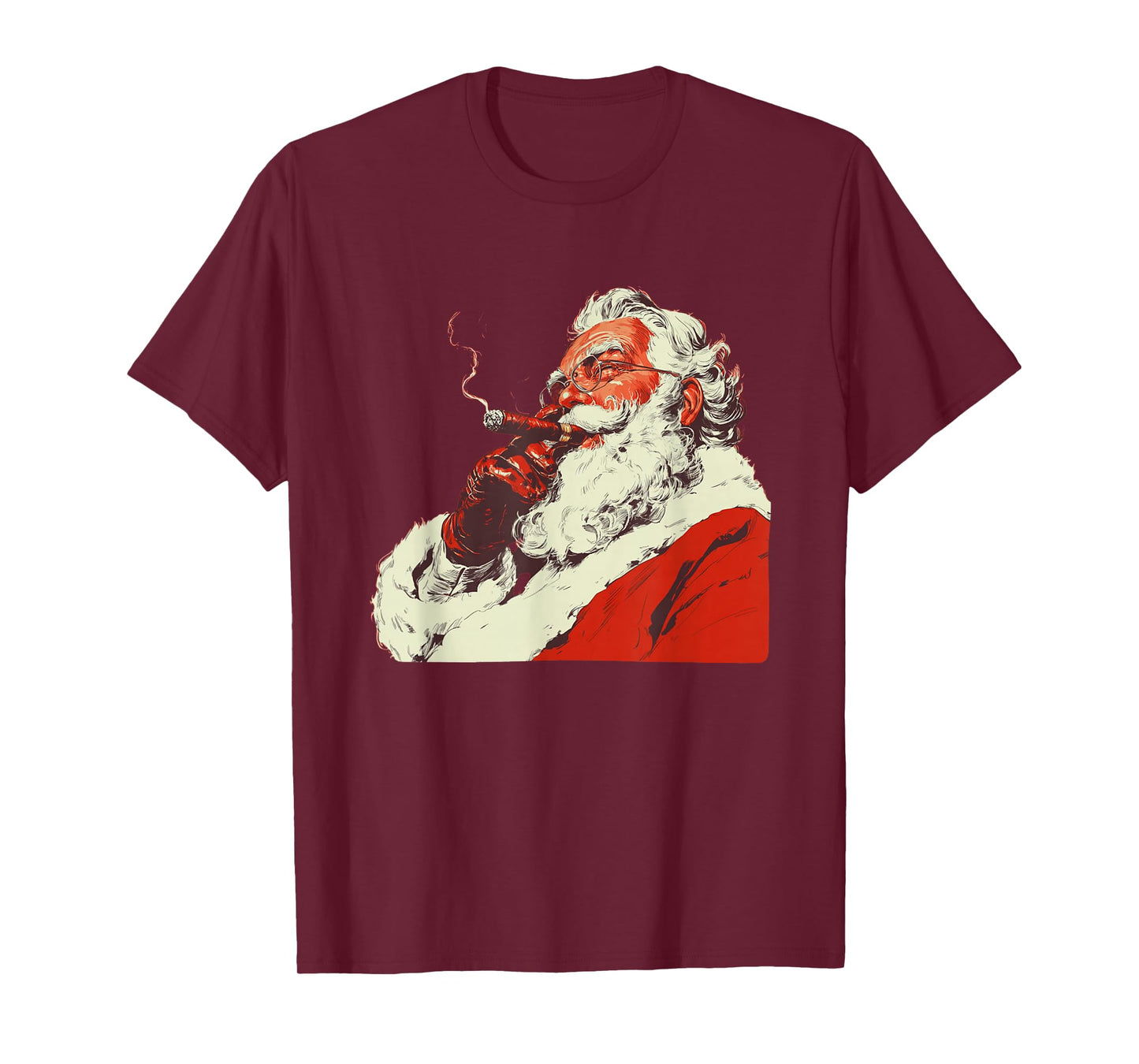 Smoking Santa Costume for Christmas Cigar Lovers T-Shirt