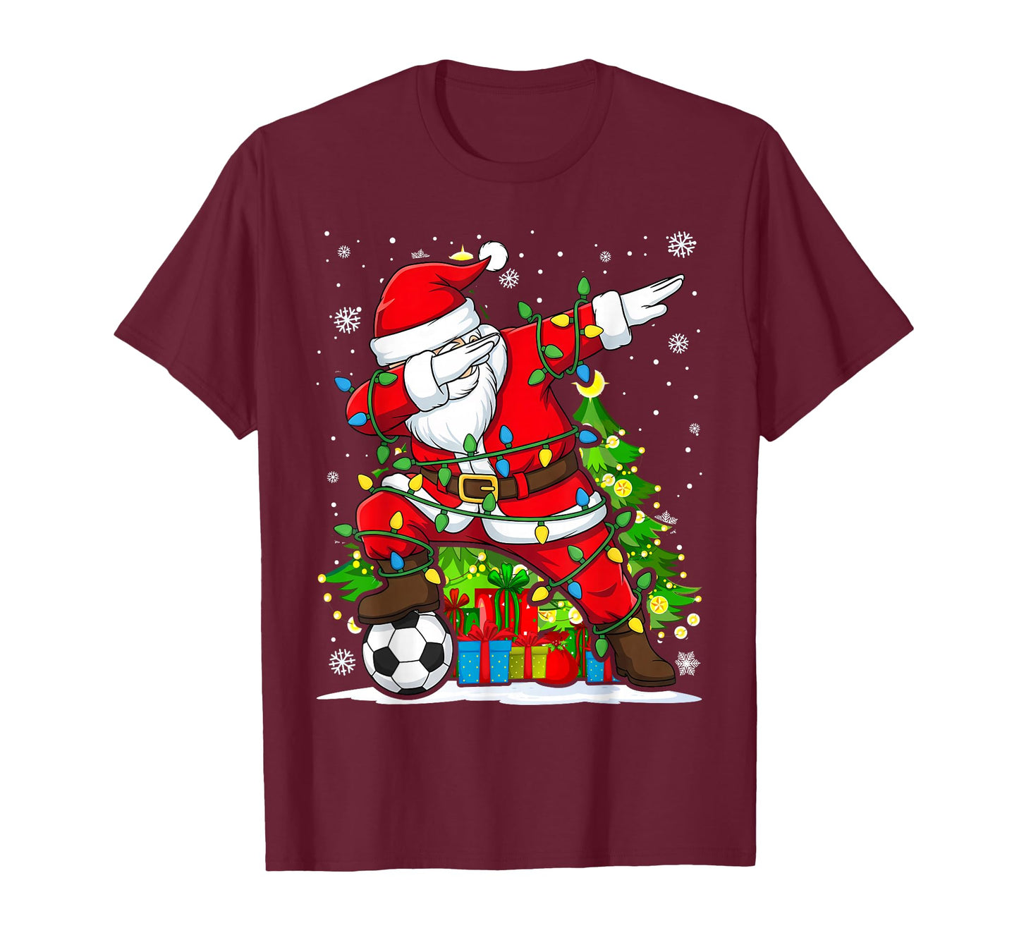 Dabbing Soccer Santa | Christmas Funny Dab Ball T-Shirt
