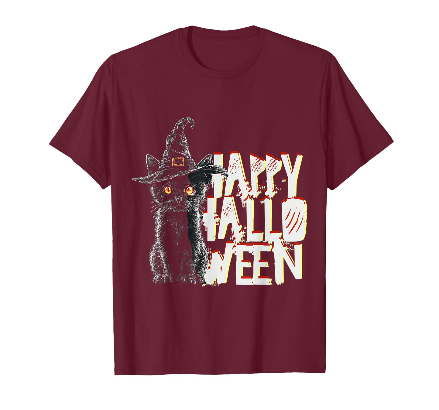 Happy Halloween Costume Cat Witch Animal Fun T-Shirt