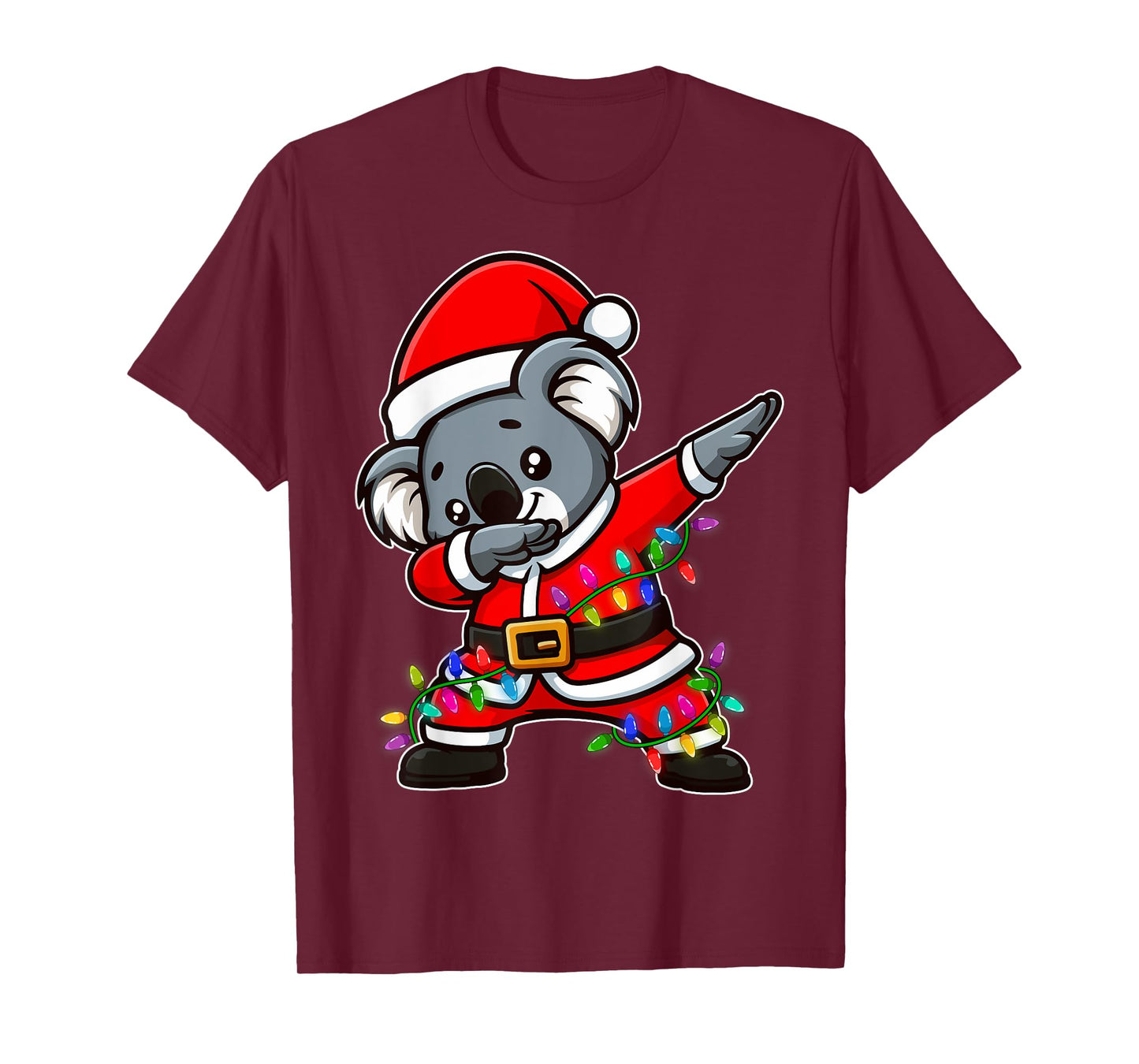 Christmas Koala Dabbing Lights Santa Xmas for Men Women Kids T-Shirt