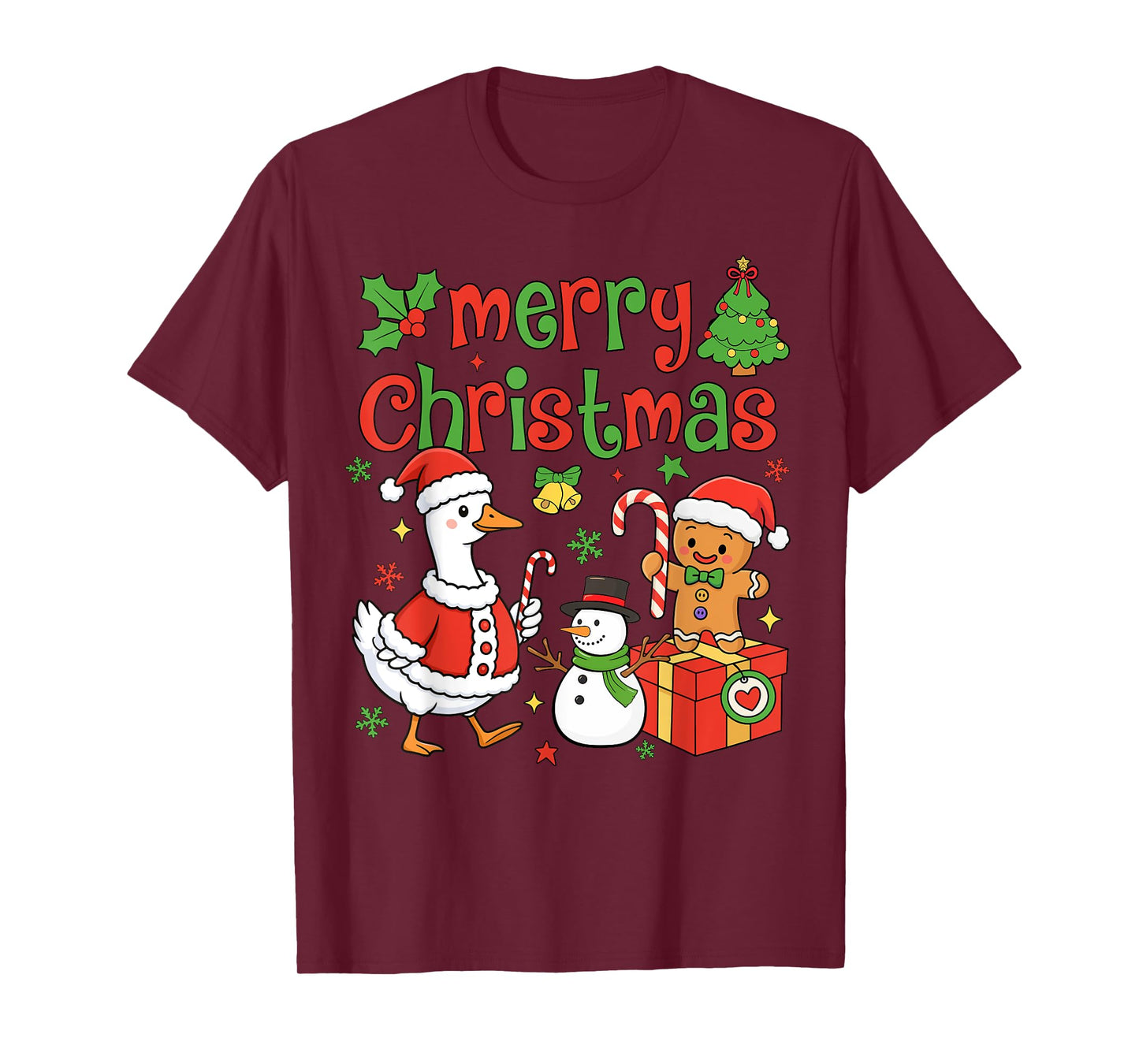 Merry Christmas Funny Merry Goosemas Christmas Silly Goose T-Shirt