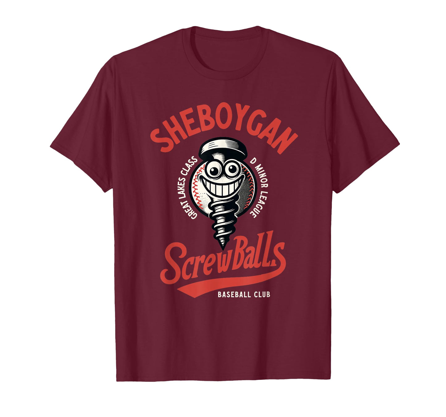 Sheboygan Screwballs Retro Minor League Baseball Team T-Shirt