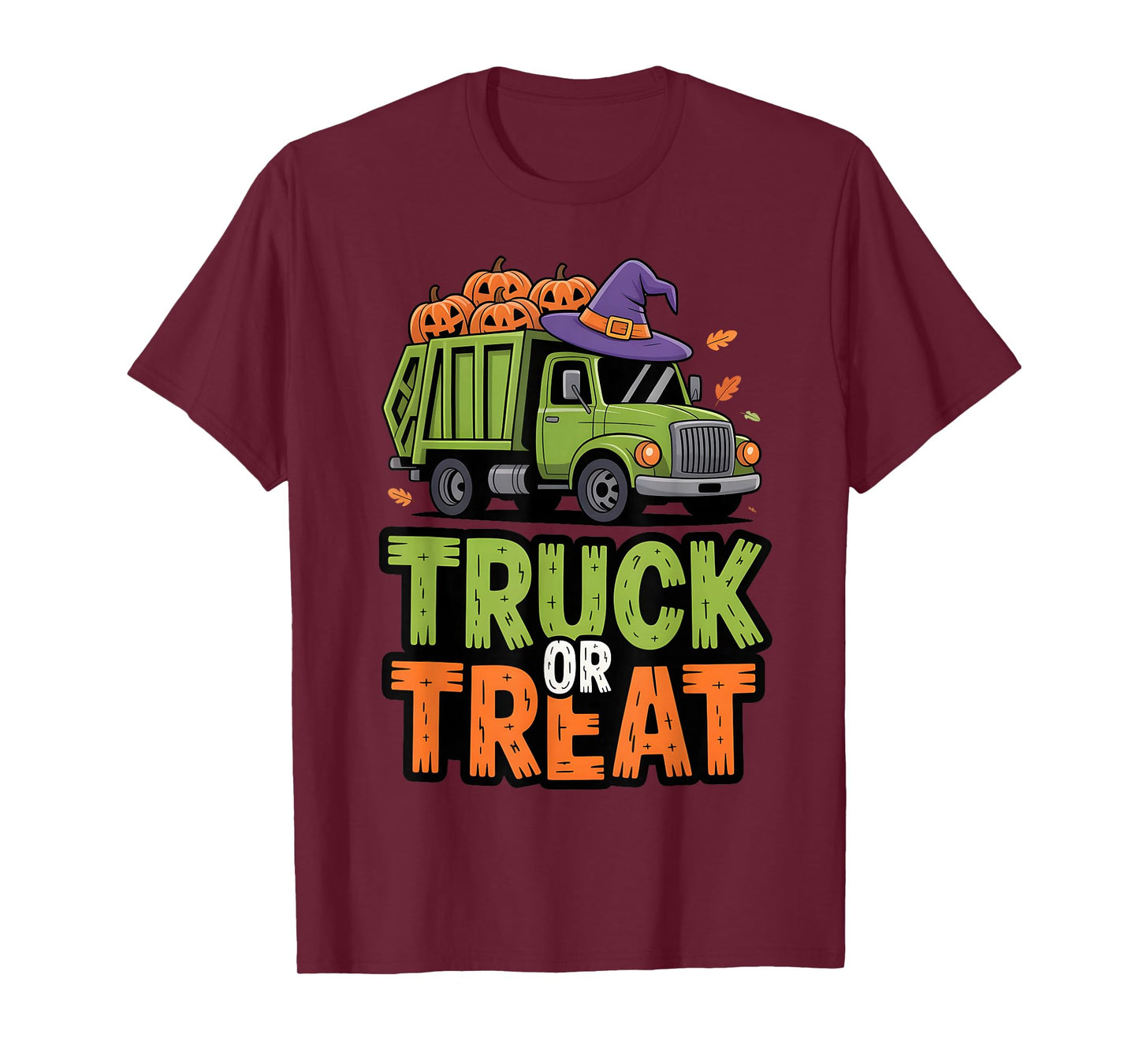 Kids Garbage Truck Pumpkins Toddler Baby Boys Halloween Kids T-Shirt