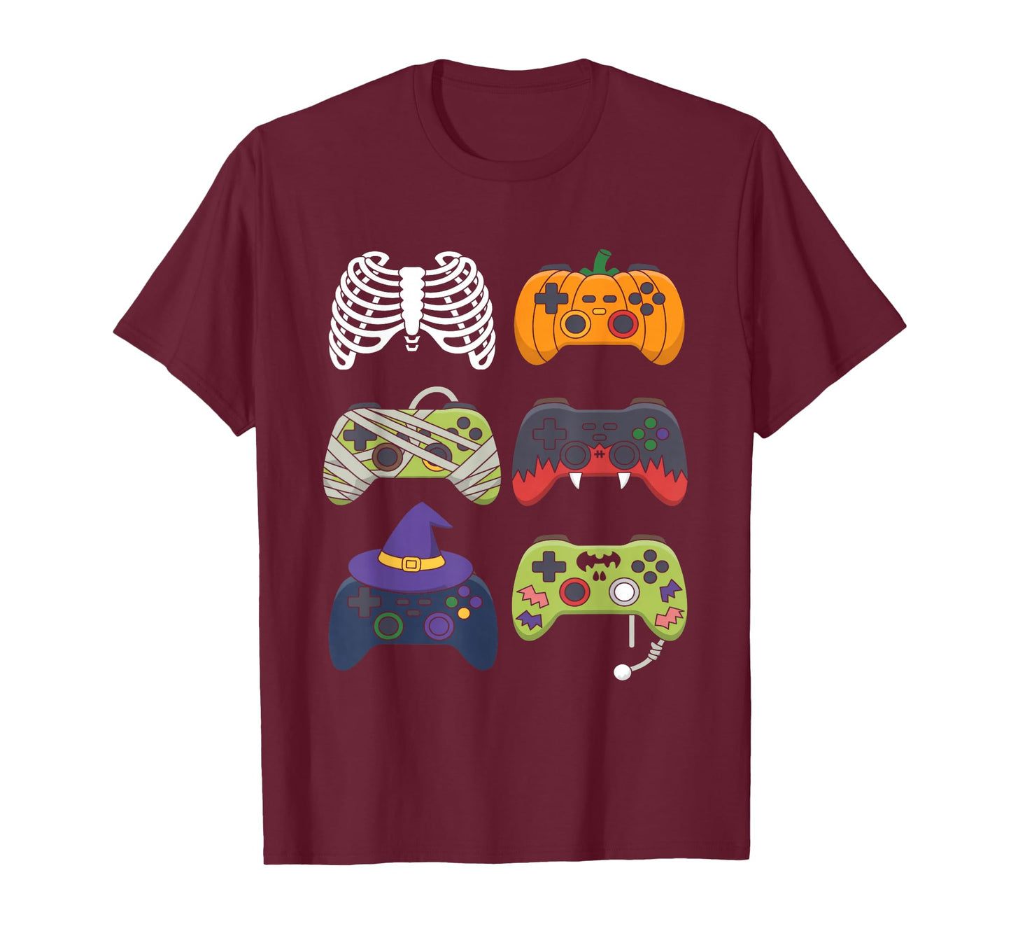 Halloween Skeleton Zombie Gaming Controllers Mummy Boys Kids T-Shirt