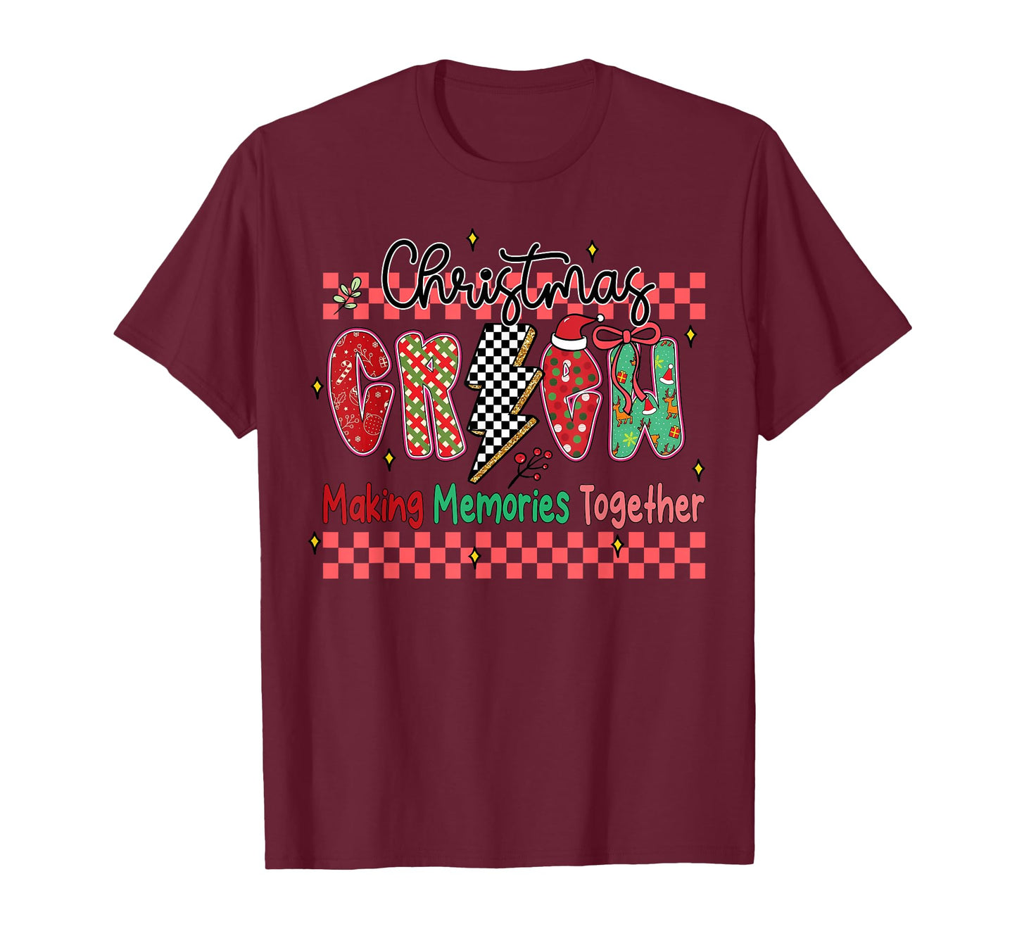 Christmas Crew Xmas Lights Family Matching Pajamas Holiday T-Shirt