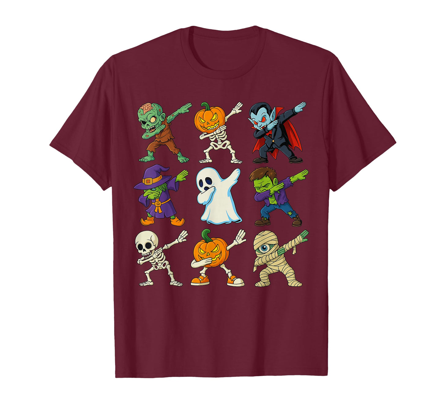 Dabbing Halloween Boys Skeleton Zombie Scary Pumpkin Mummy T-Shirt