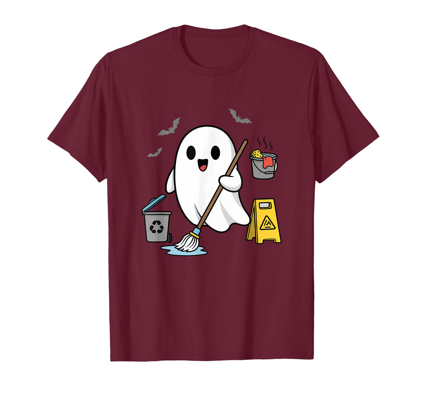 School Custodian Janitor Spooky Ghost Halloween Costume T-Shirt