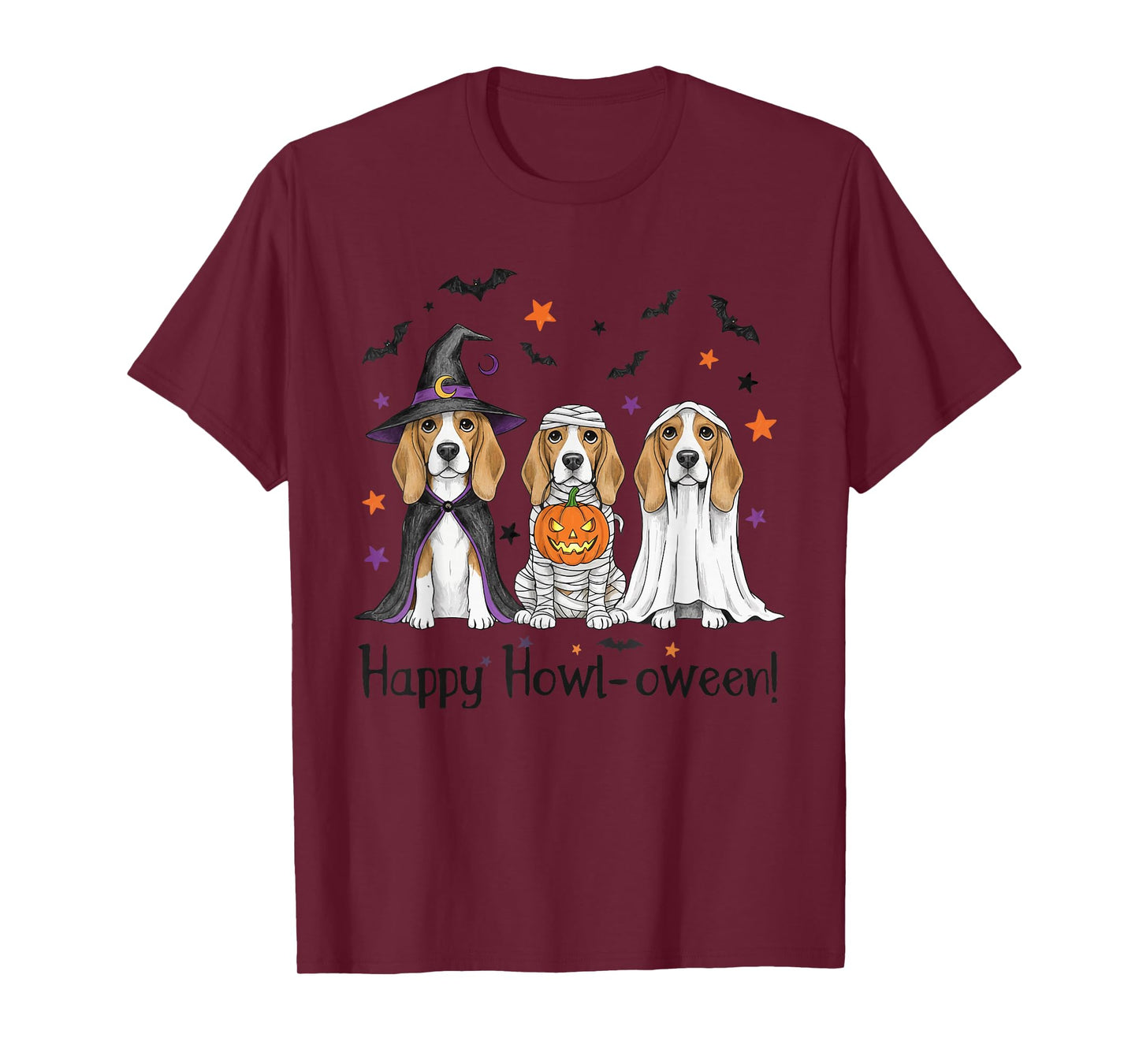 Beagle Halloween Costume Witch Mummy Ghost Pumpkin T-Shirt