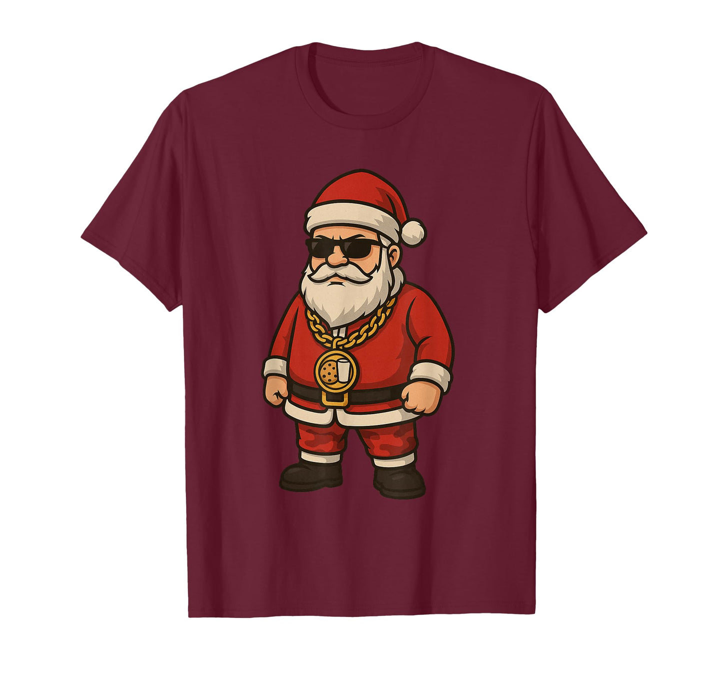 Funny Hip Hop Santa Gansta Streetwear Hustle Christmas Milk T-Shirt