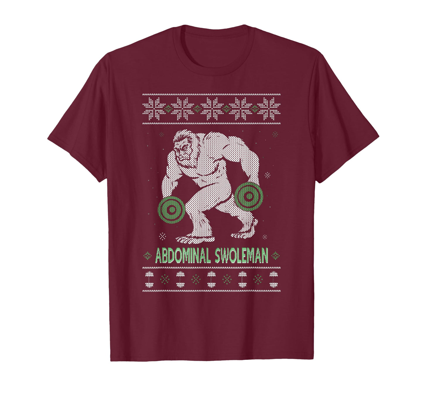 Abdominal Swoleman Christmas Gym Weightlifter T-Shirt