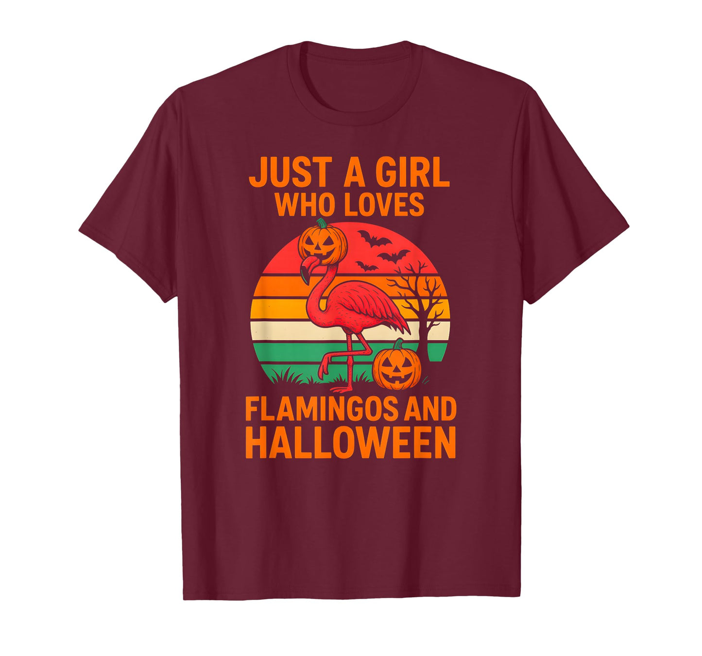 Flamingo Witch Girl Loves Cute Girls Spooky Flamingo T-Shirt