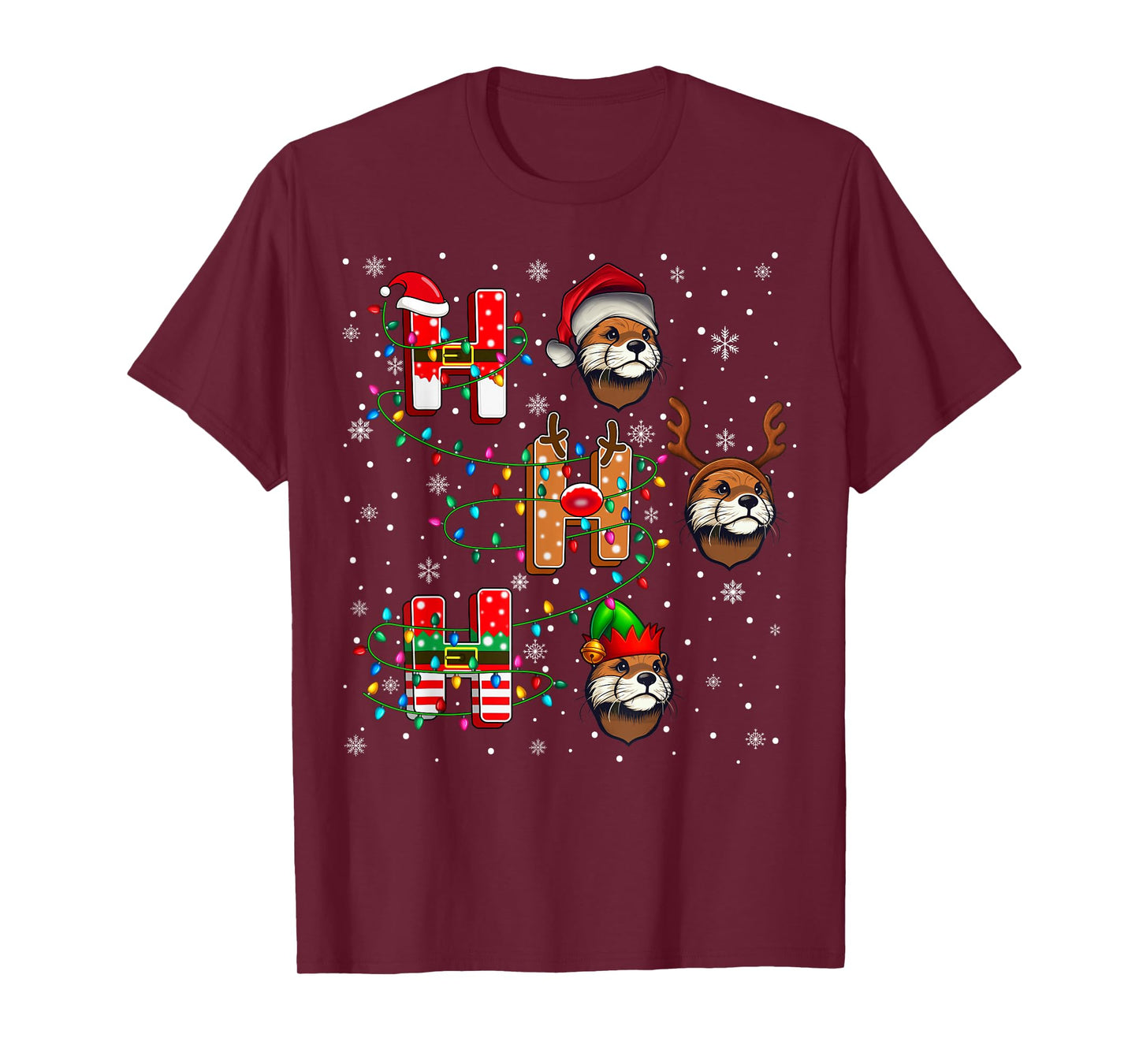 Ho Ho Ho Santa Reindeer Hat Elf Gopher Animal Christmas T-Shirt