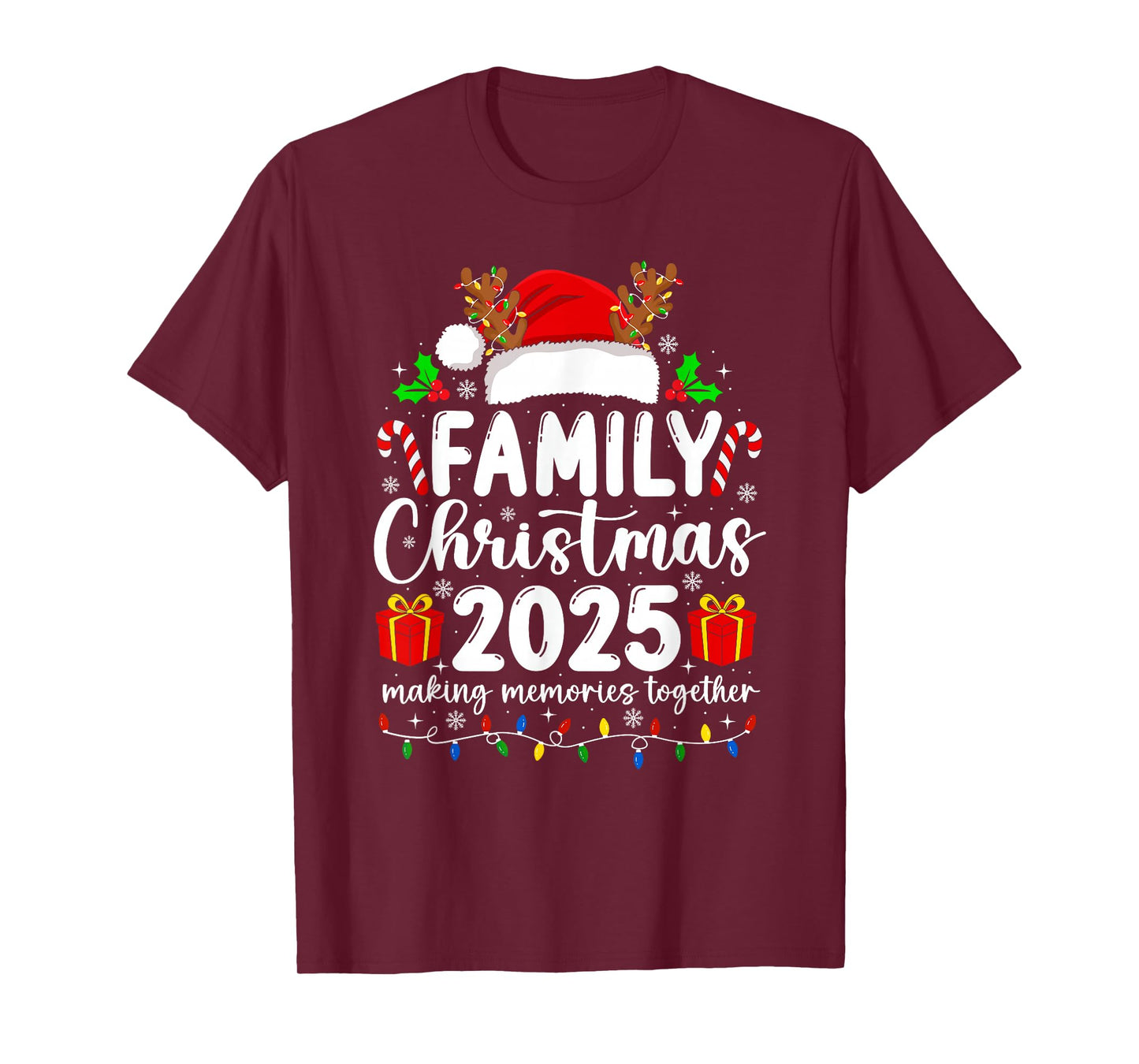 Family Christmas 2025 Matching Squad Santa Elf Funny Xmas T-Shirt