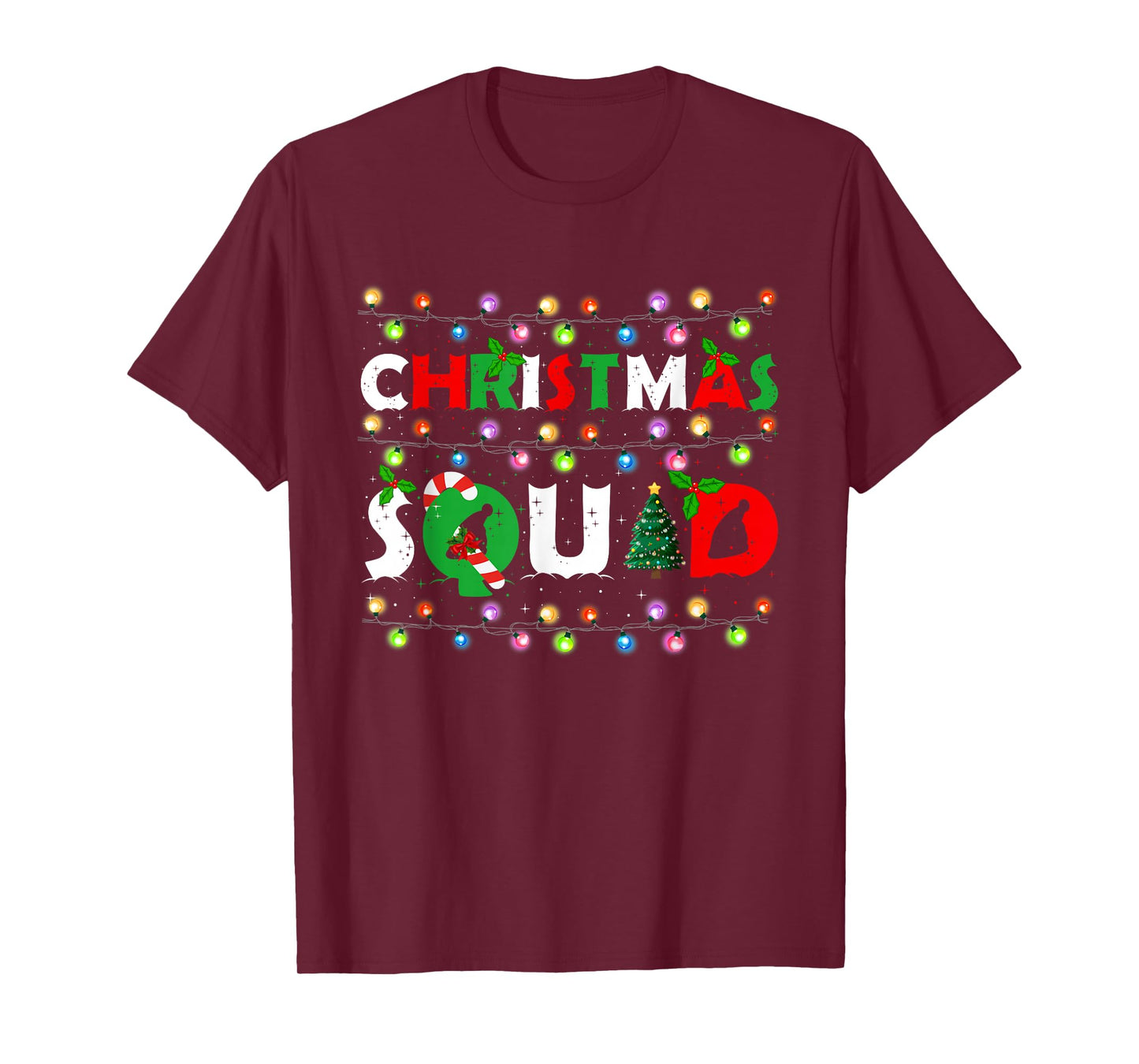 Christmas Squad Matching Family Group Holiday Xmas Lights T-Shirt
