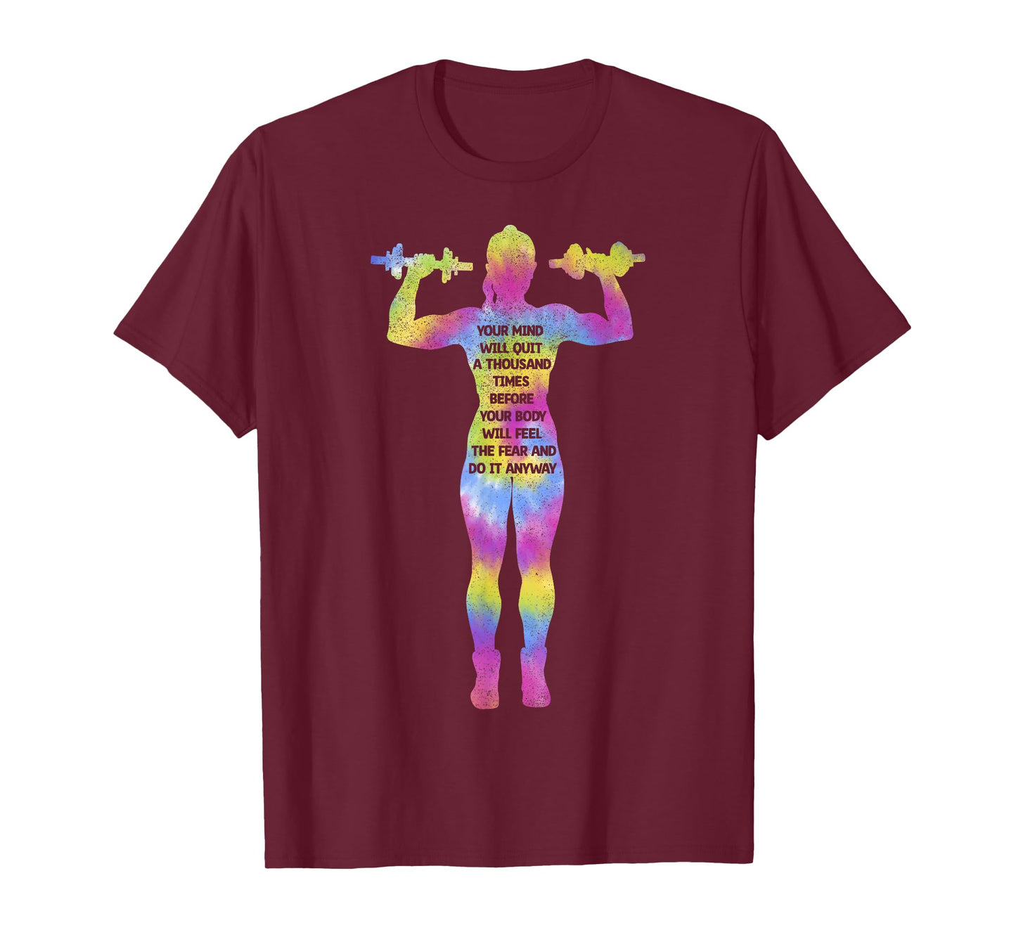 Motivating Fitness Woman Bodybuilding Gym Tie Dye Workout T-Shirt