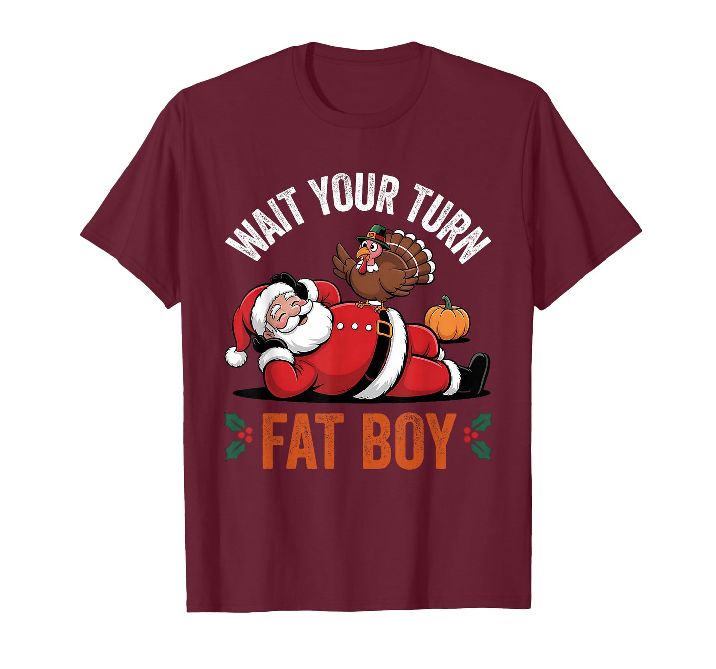 Funny Thanksgiving Christmas Turkey vs Santa for Men Women T-Shirt