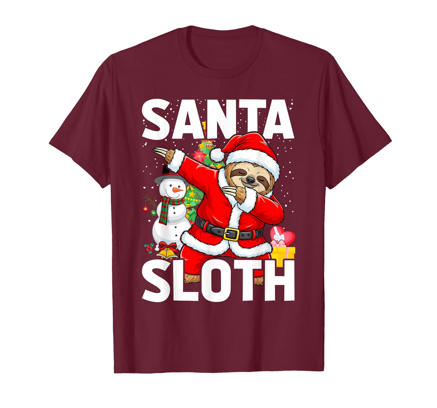 Dabbing Santa Sloth Merry Slothmas Christmas Kids Pajama T-Shirt