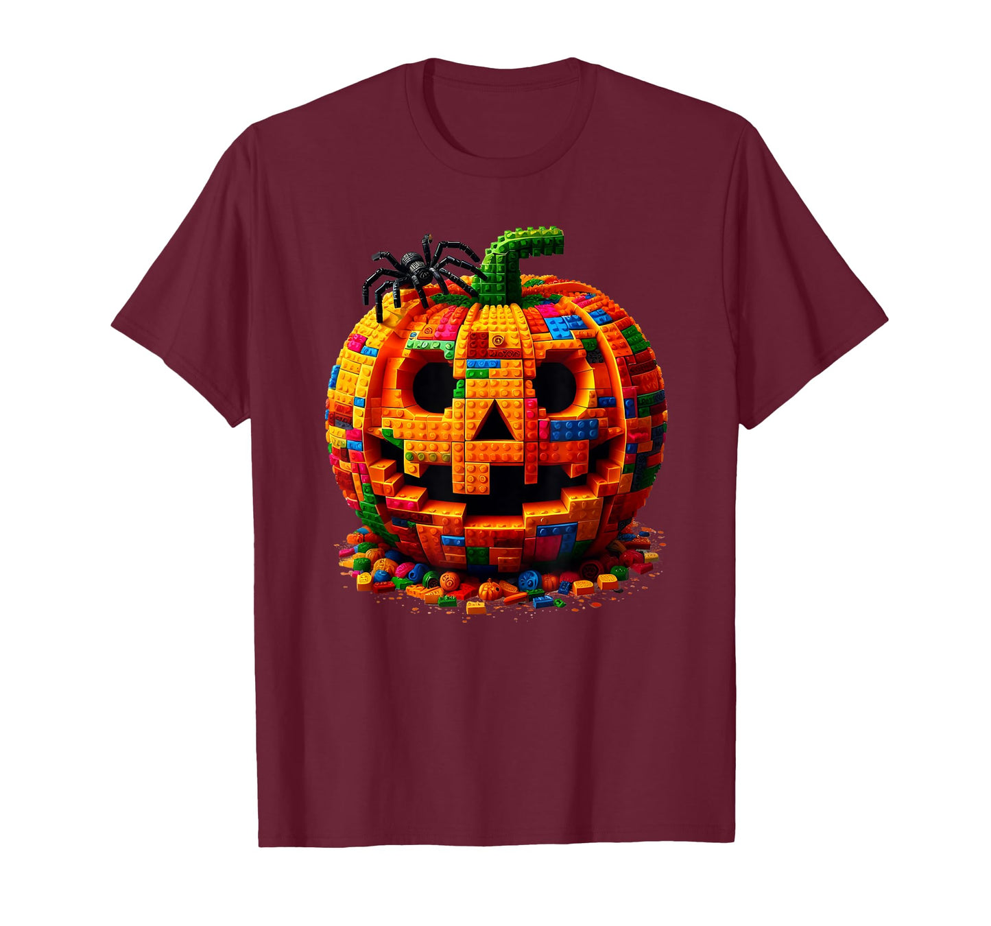 Halloween Master Builder Pumpkin Kids Building Blocks Bricks T-Shirt