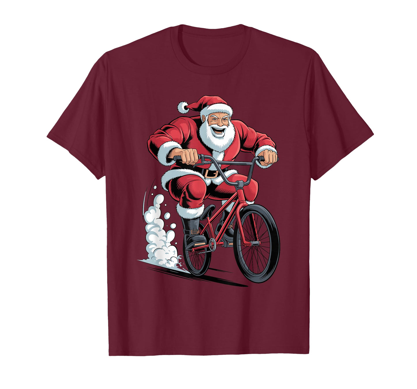 Santa Riding BMX Lover Funny Holiday Christmas Xmas Pajama T-Shirt