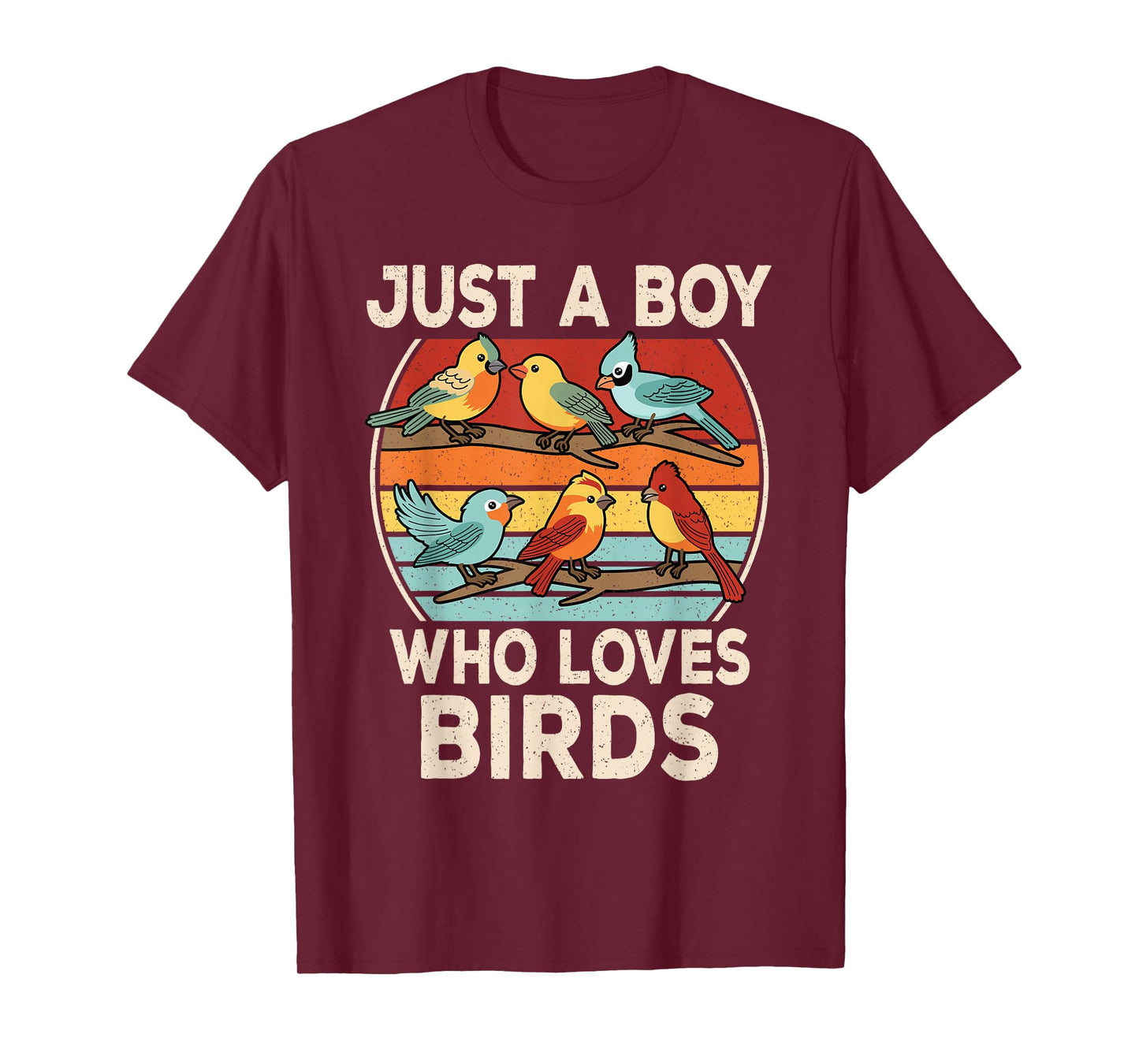 Just A Boy Who Loves Birds Birding Bird Watching Boys Kids T-Shirt