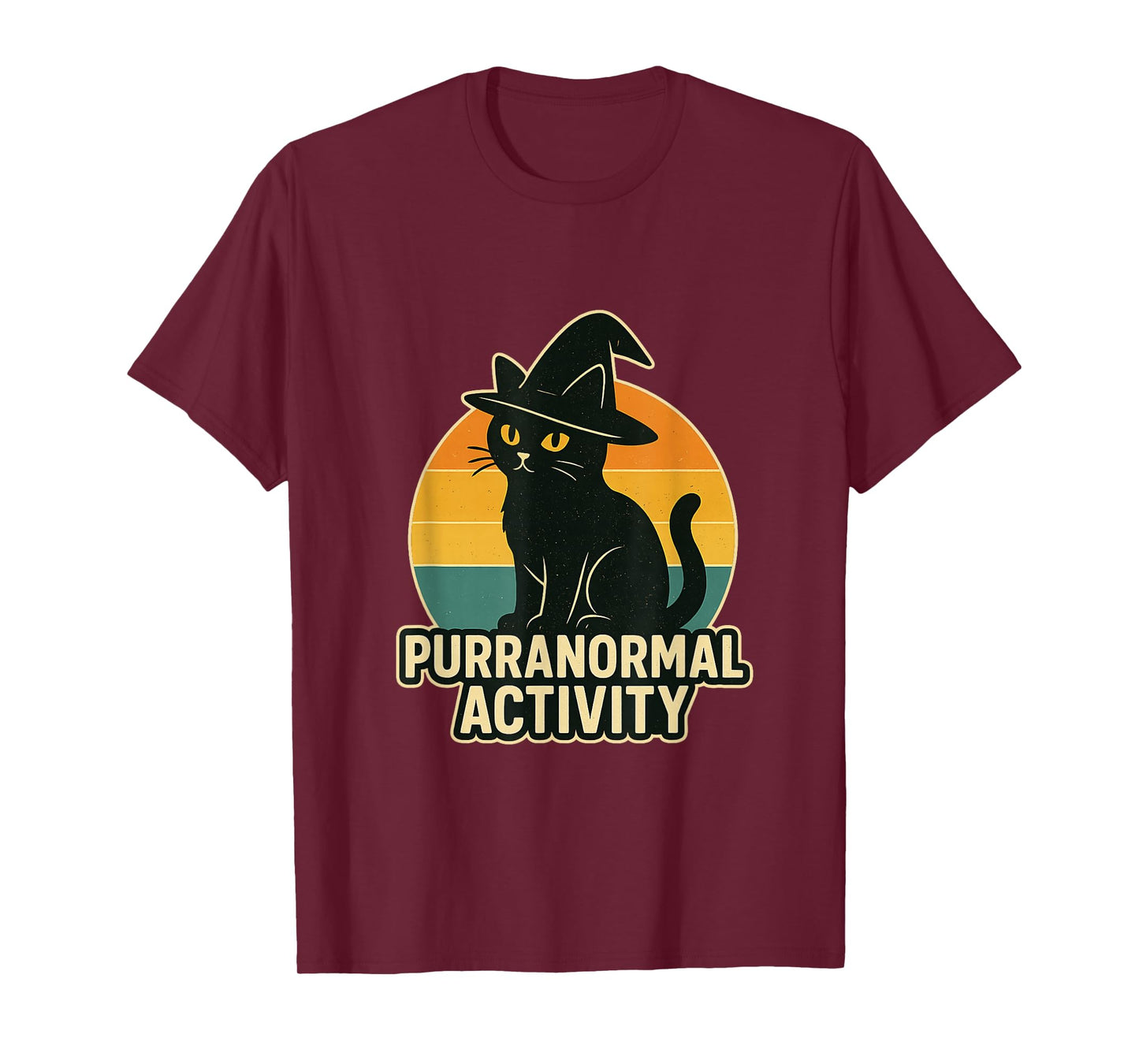Purranormal Activity Black Cat Halloween Design T-Shirt