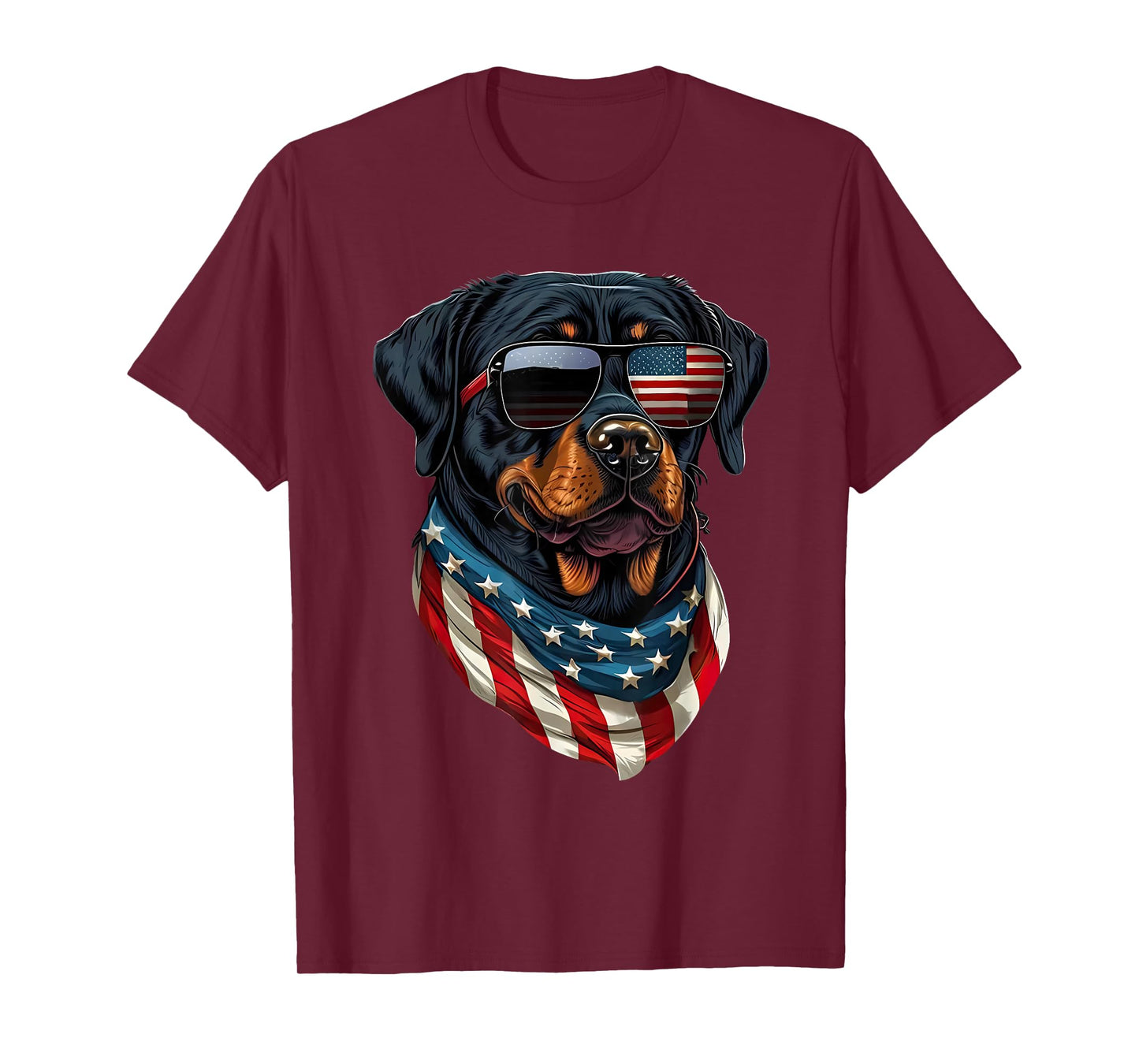 Rottweiler 4th of July American Flag Glasses Stay cool Men T-Shirt