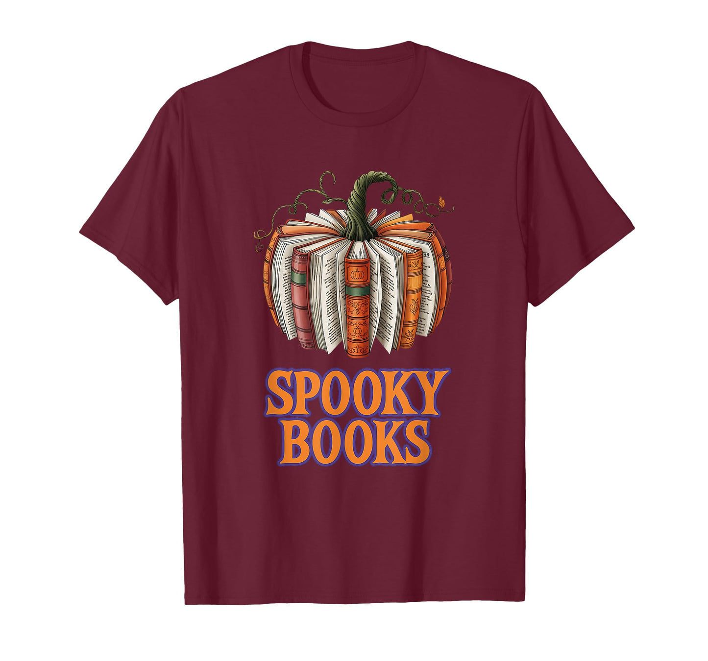 Spooky Books Halloween Pumpkin Tee for Book Lovers T-Shirt
