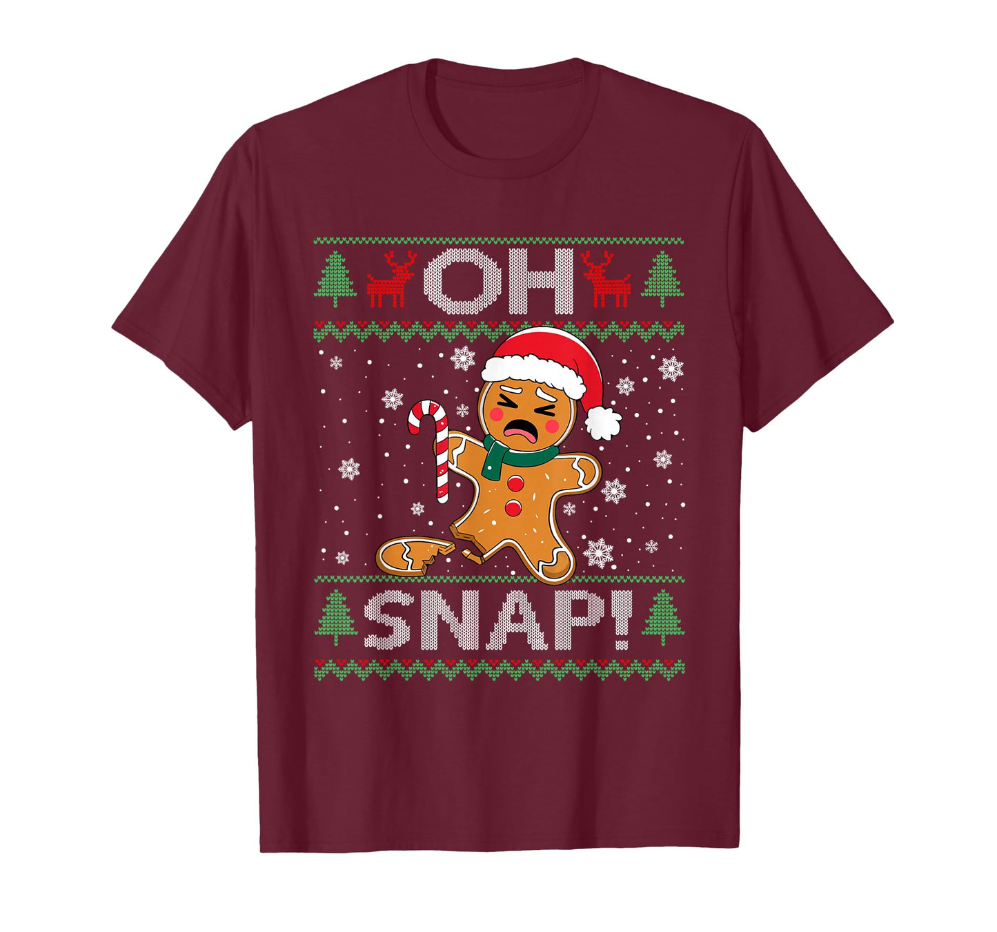 Oh Snap Gingerbread Man Cookie Baking Christmas Ugly Xmas T-Shirt