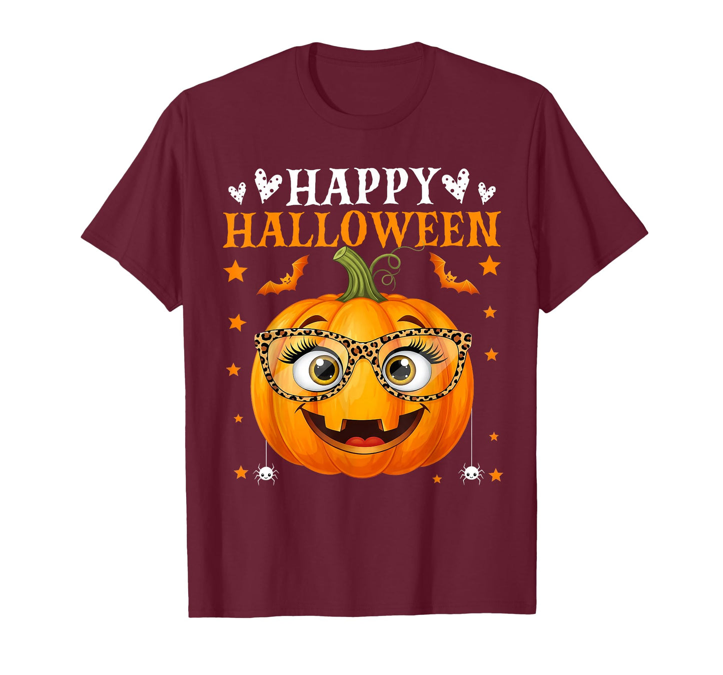 Happy Halloween Costume Funny Pumpkin Women Girls T-Shirt