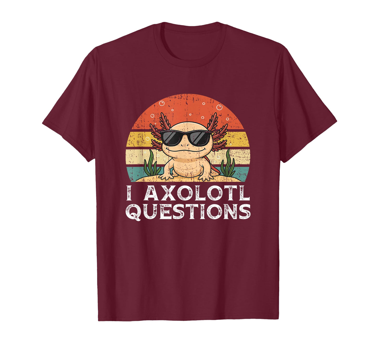 Vintage Funny I Axolotl Questions T-Shirt