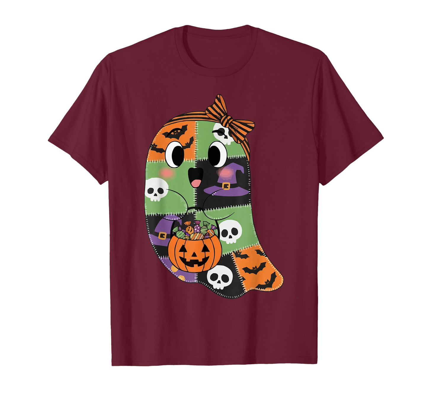 Halloween Patchwork Ghost with Candy T-Shirt