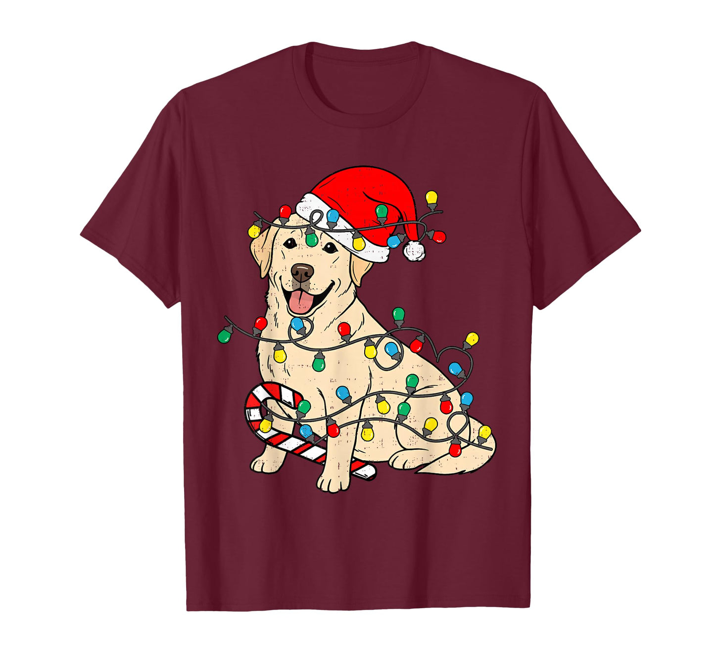 Labrador Retriever Dog Christmas Lights Xmas Pet Dog Lover T-Shirt