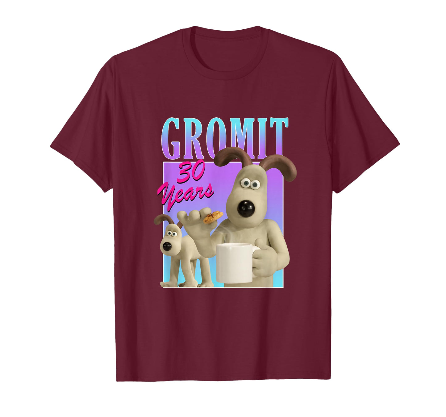 Wallace & Gromit Gromit 30th Logo Unisex Adults Kids Black Short Sleeve Modern Classic Cartoon T-Shirt