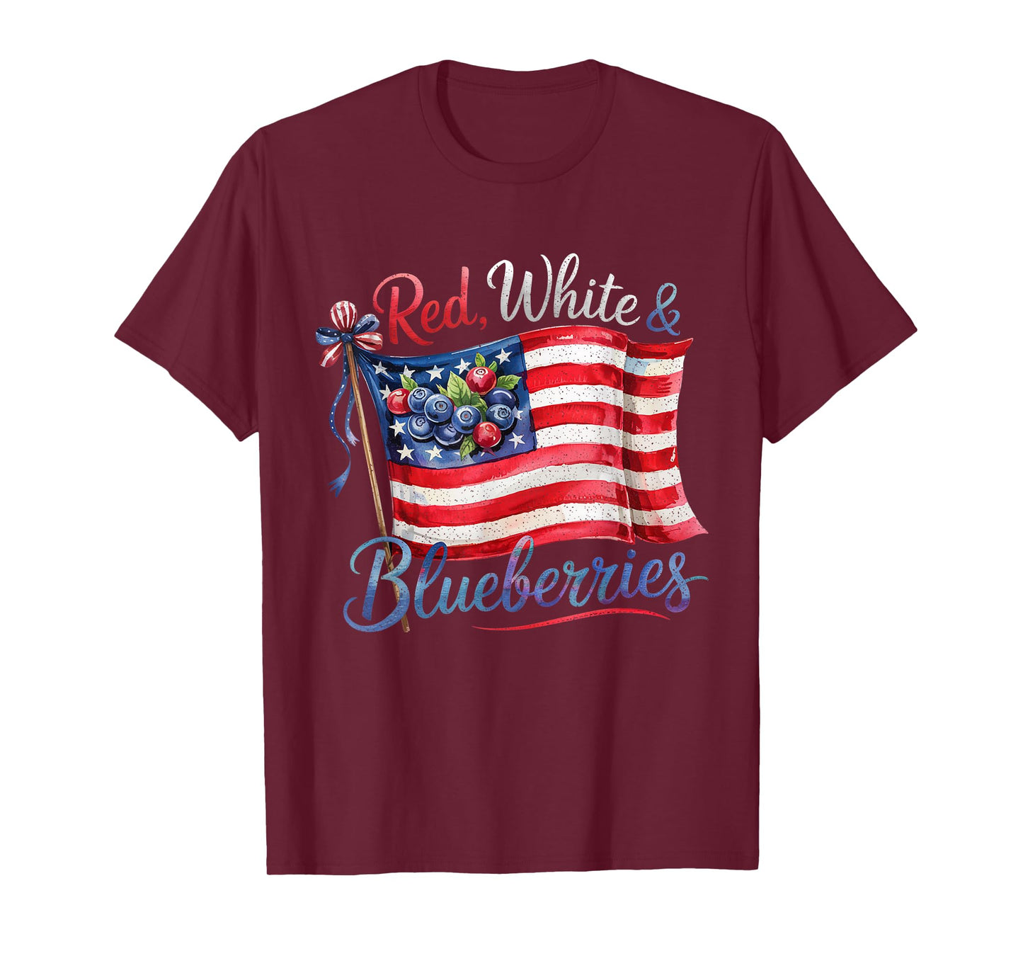 Funny Vintage Red, White and Blueberries Patriot T-Shirt