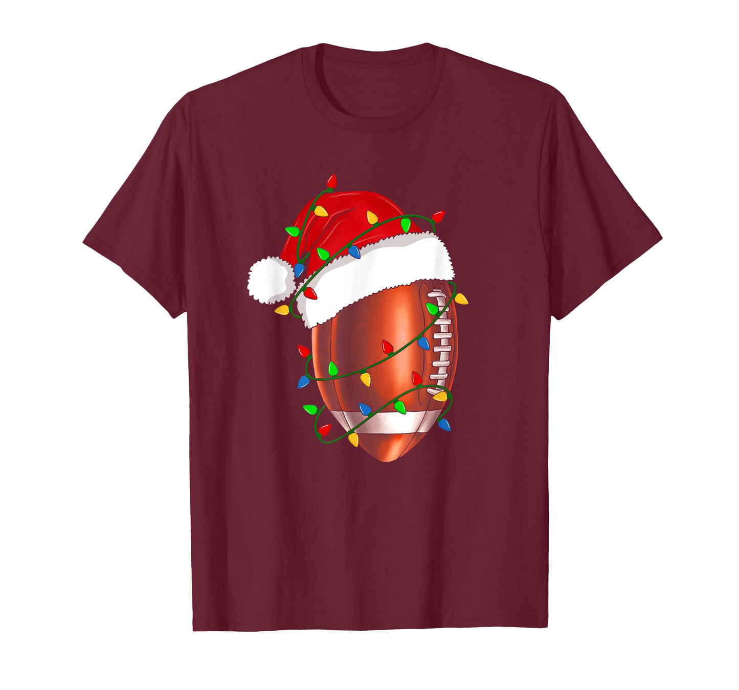Santa Sports Design for Men Boys Christmas Football Player T-Shirt