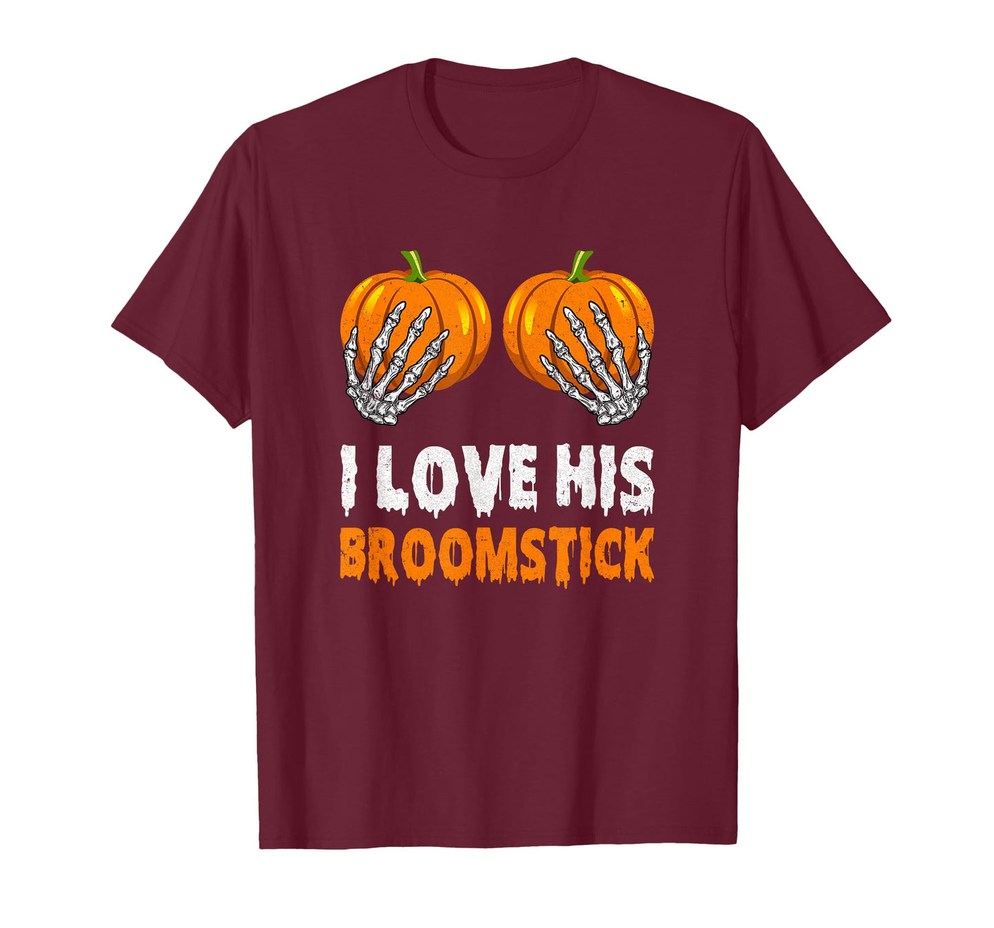 I Love His Broomstick I Love Her Pumpkins Halloween Couples T-Shirt