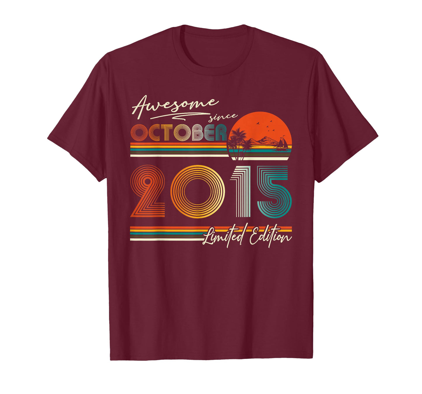 Awesome Since October 2015 Vintage Boys Girls 10th Birthday T-Shirt
