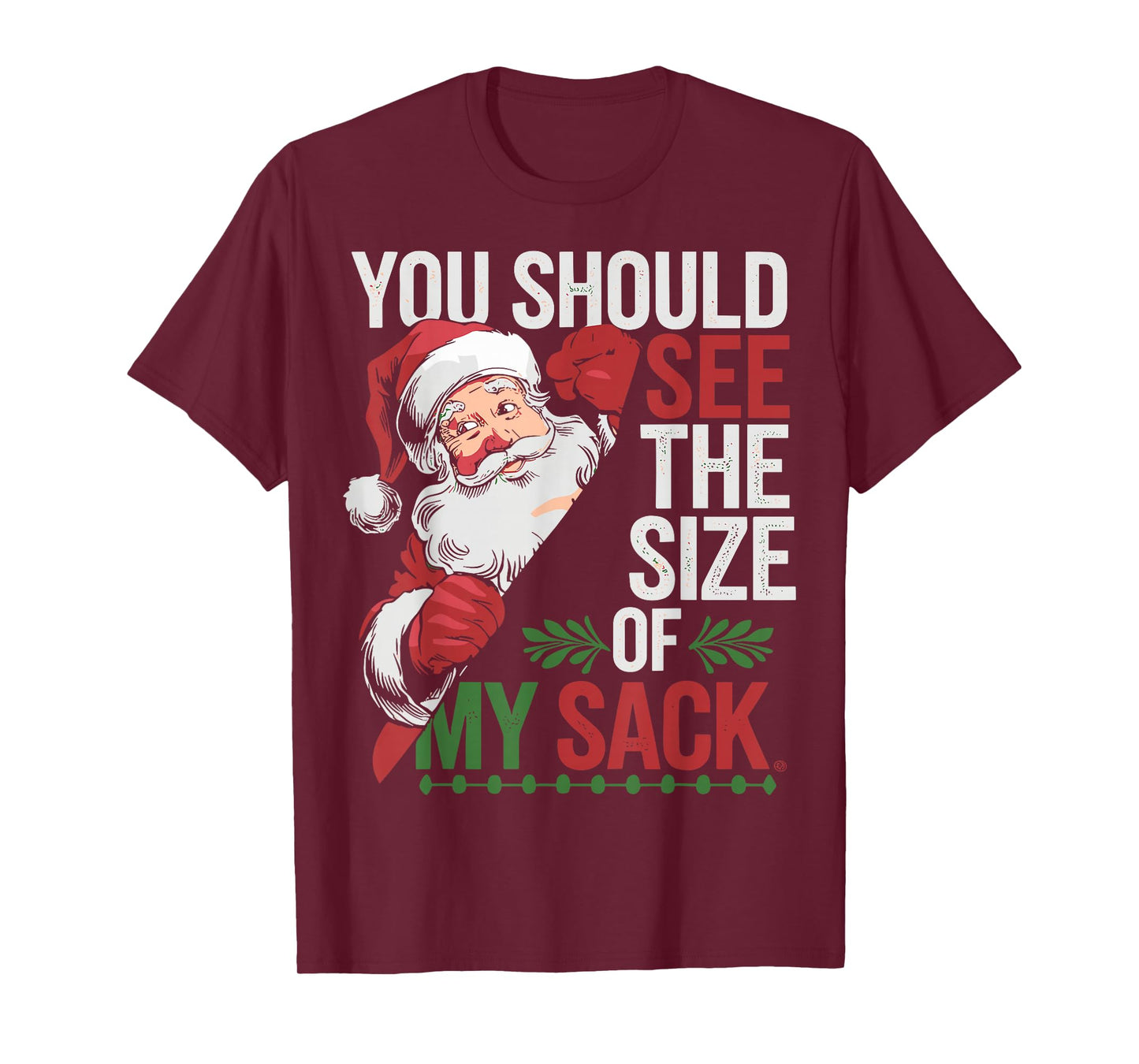 You Should See The Size of My Sack Funny Santa Christmas T-Shirt